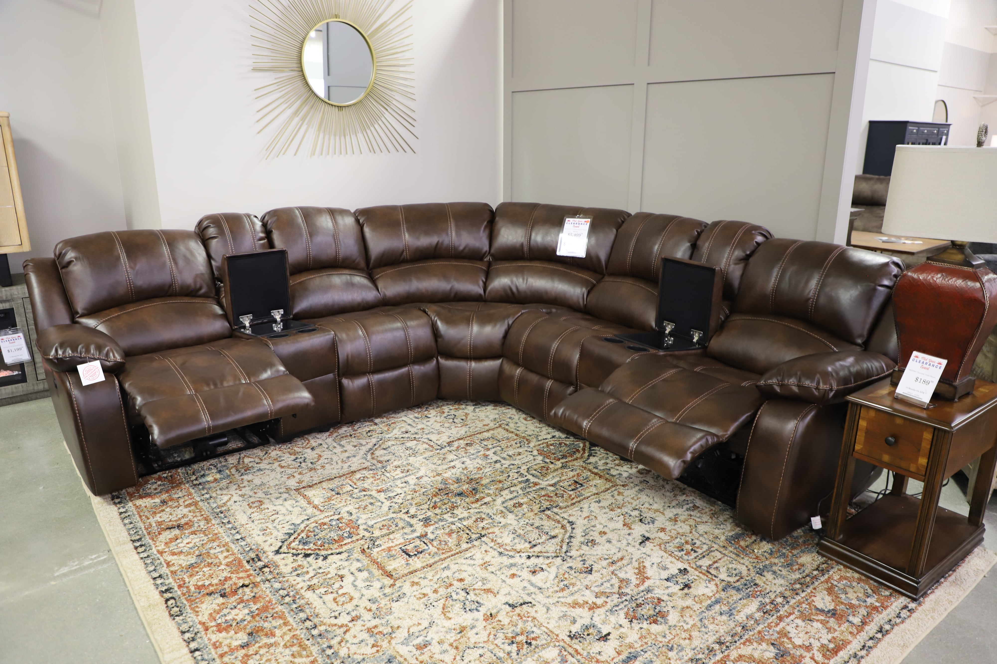 Clearance 2025 reclining sectional