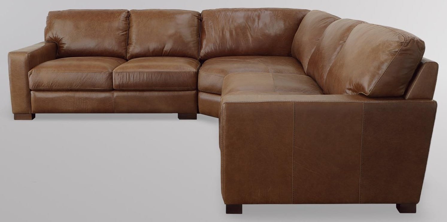 Brown leather sectional 2024 sofa clearance