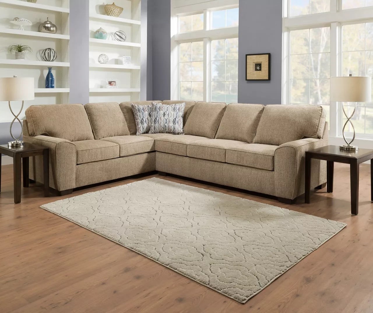 Khaki sectional store sofa