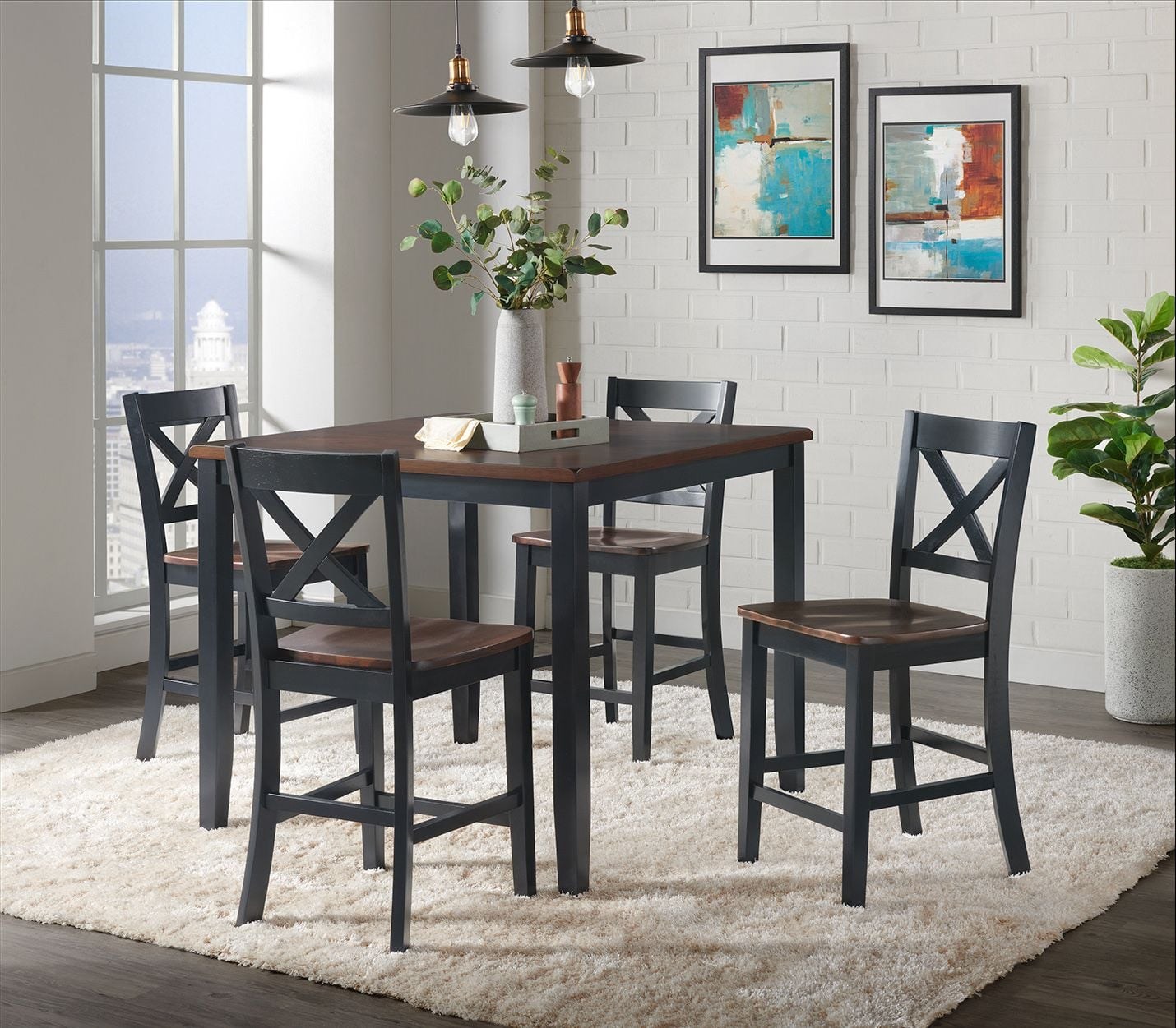 5 piece caylie store dining table set