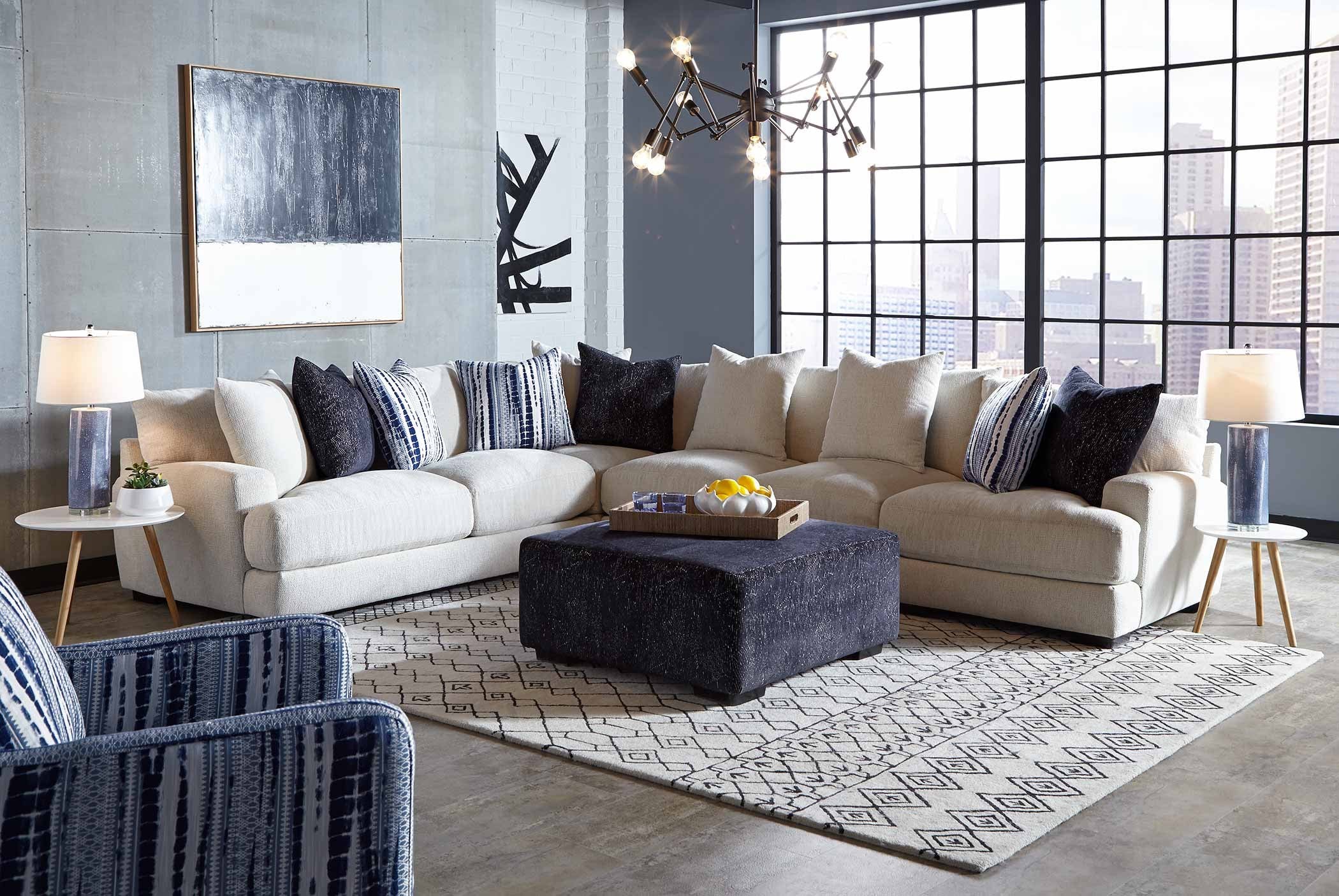 Sectional sofa with outlet pillows