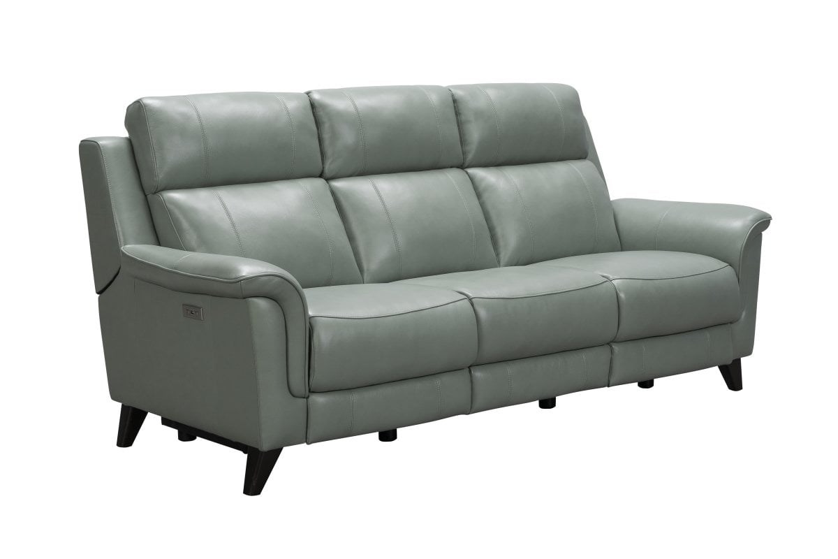 Mid century modern discount leather reclining sofa