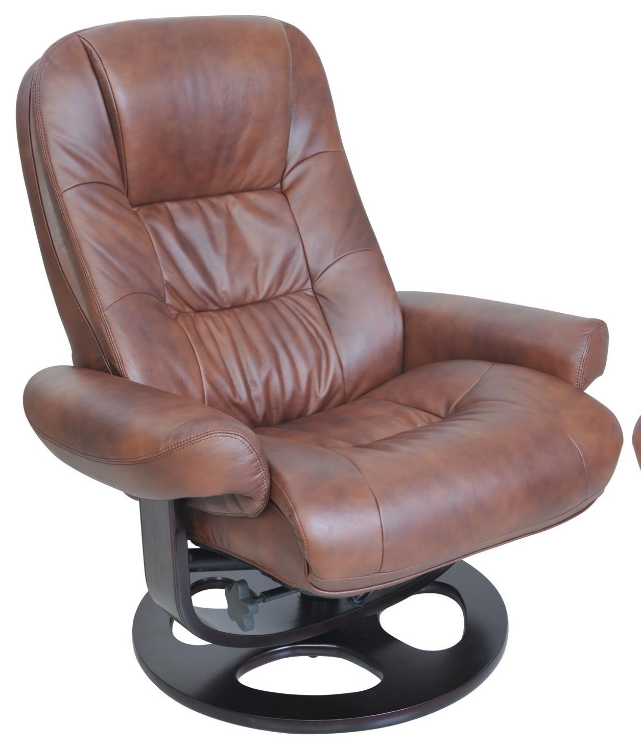 Leather pedestal best sale recliner with ottoman