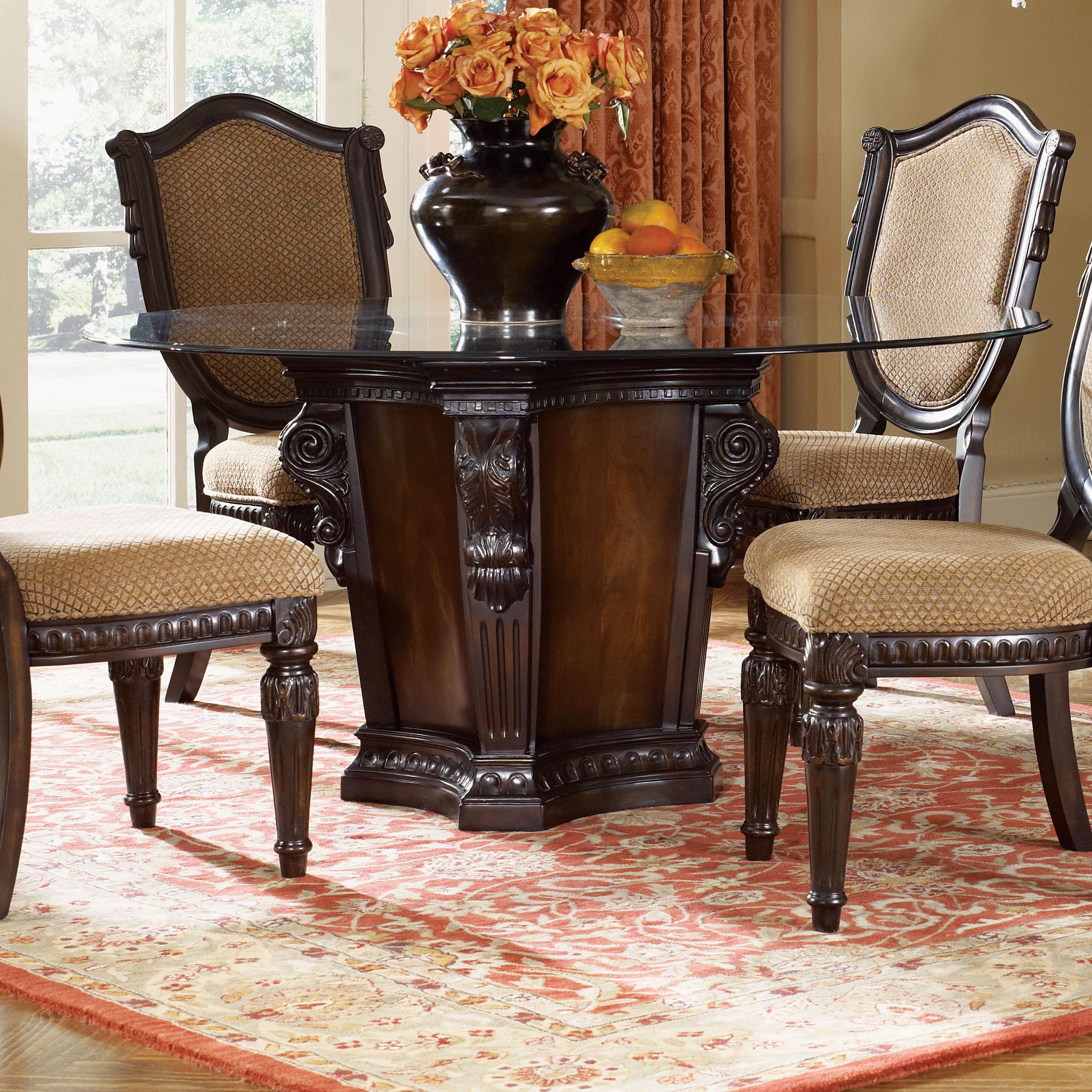 Pedestal with glass top sales
