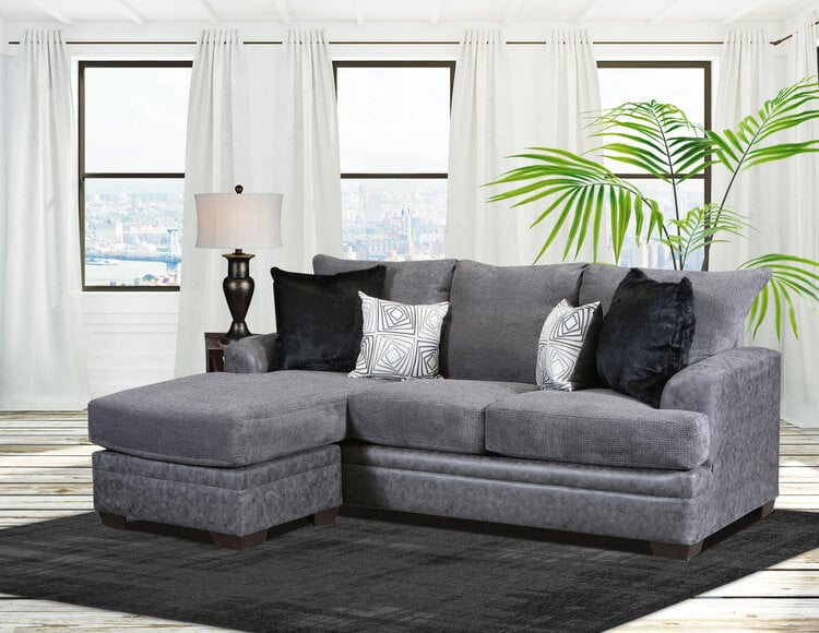 Cornell pewter store sofa with chaise