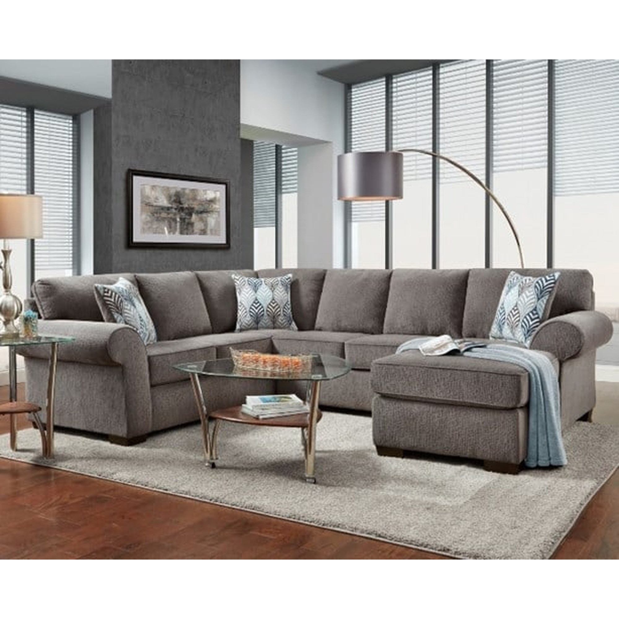 Affordable Furniture Marcey Nickel 2-Piece Sectional