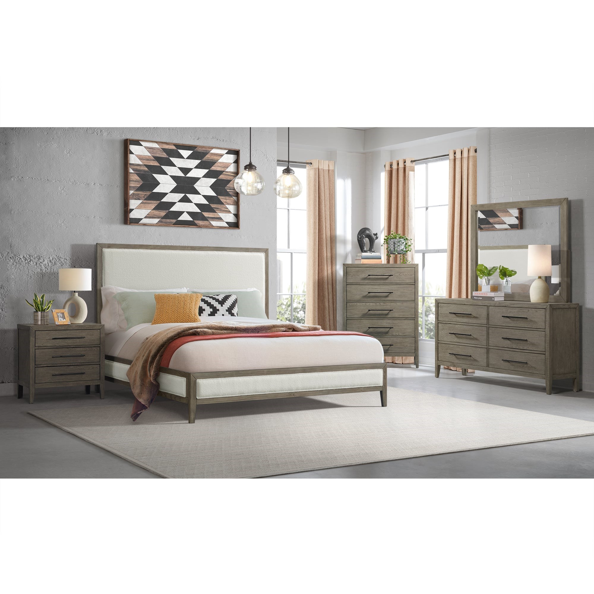 Elements Versailles Contemporary B-3690-3W-QB1 Contemporary Queen ...