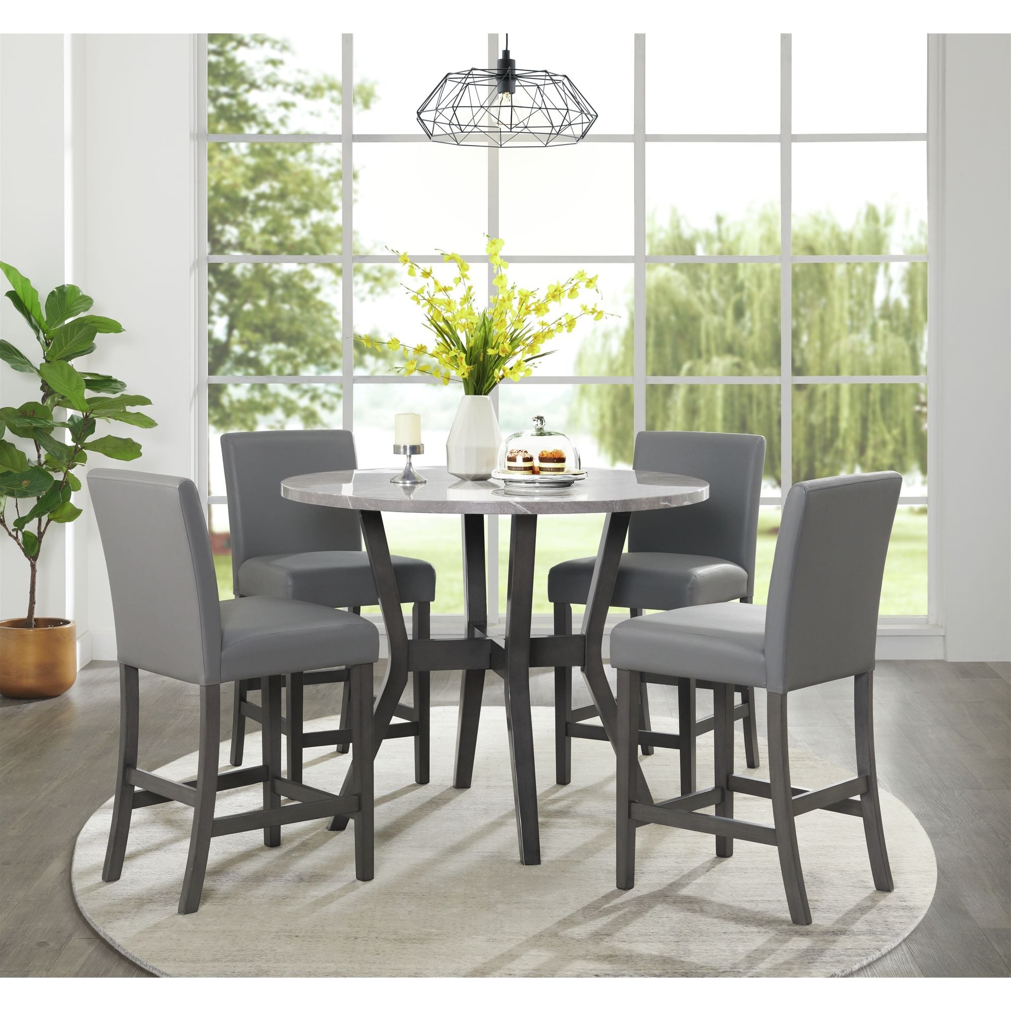 Grey round pub table set new arrivals