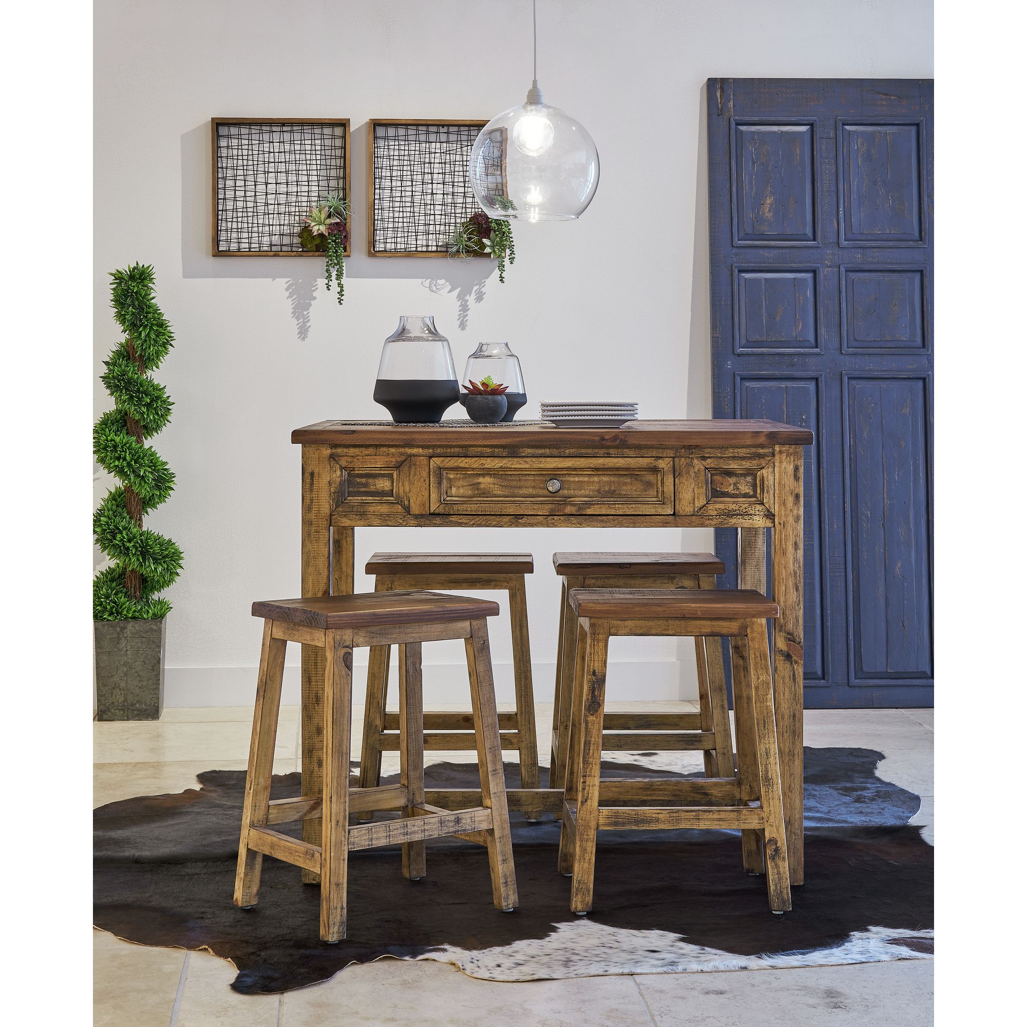 Kitchen island table discount with 4 chairs