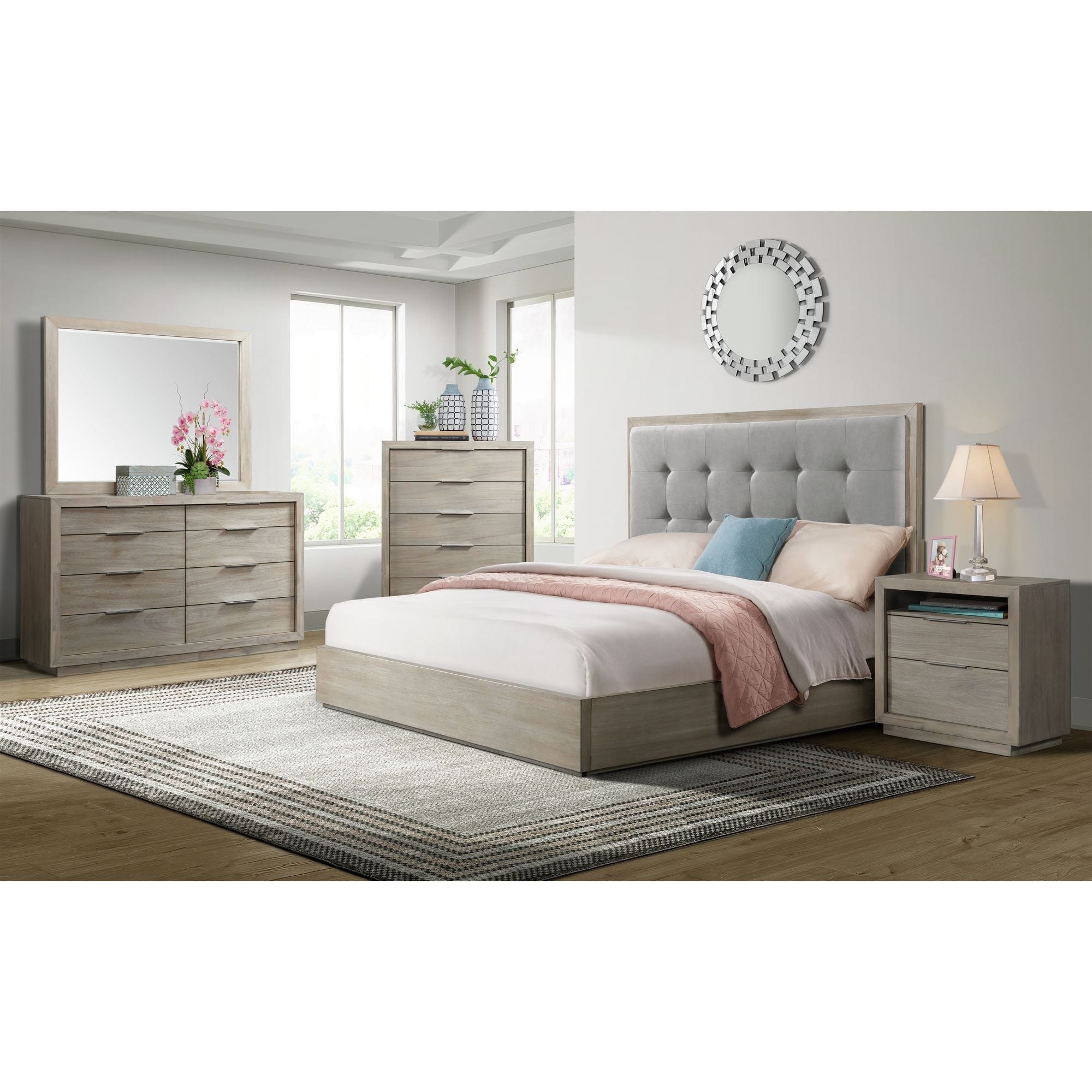 White oak deals king size bed