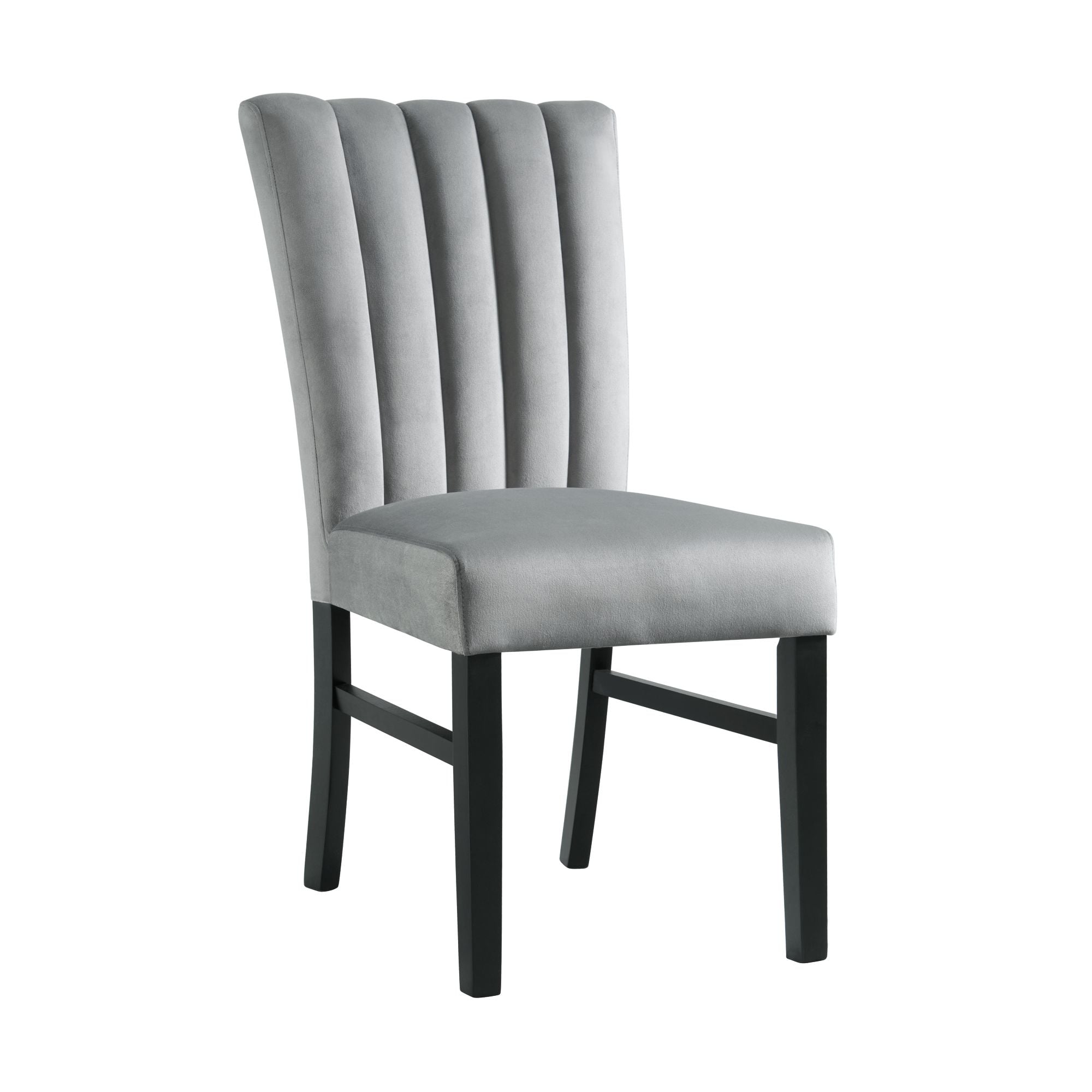 Grey leather high discount back dining chairs