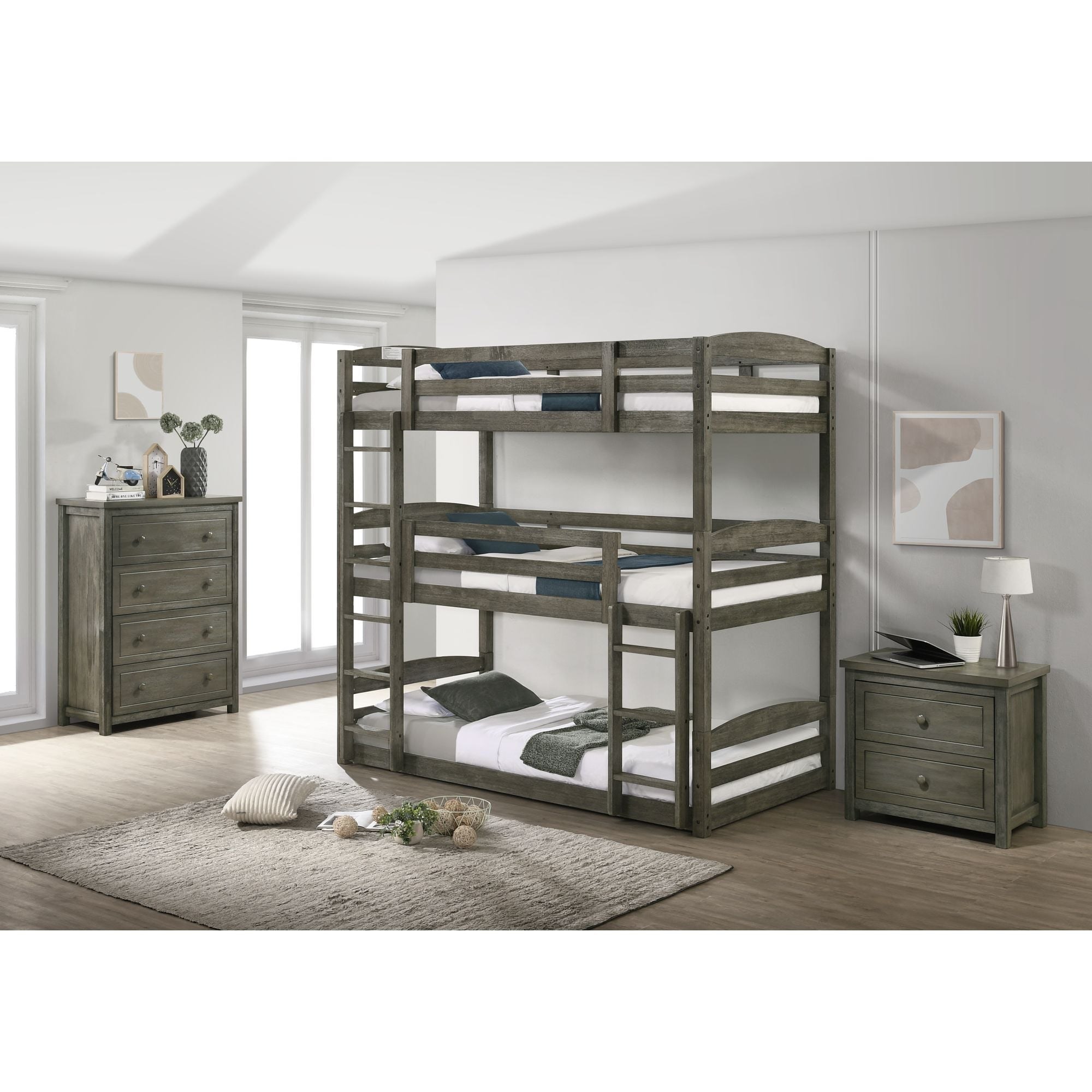 3 bunk hot sale bed set