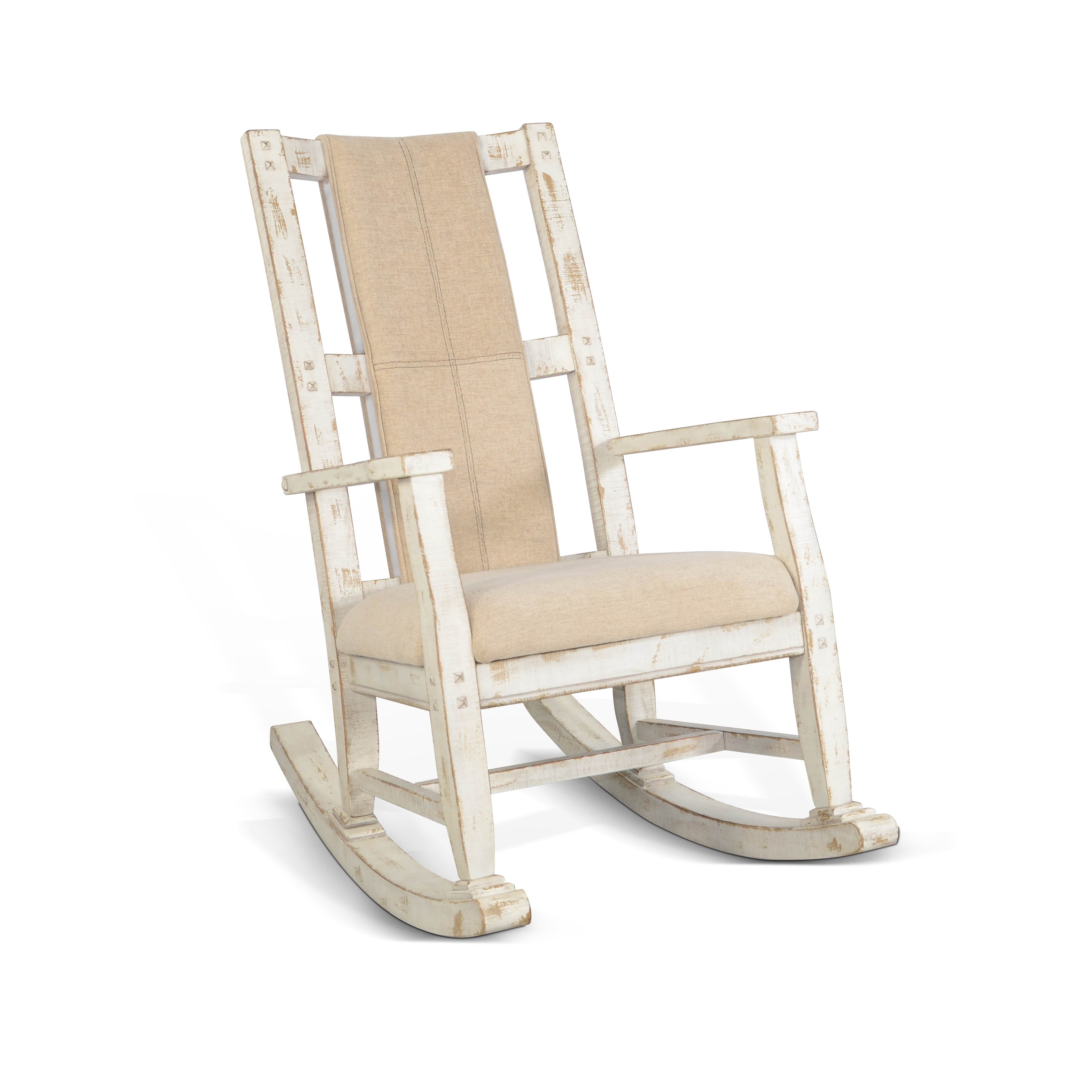 White rocking best sale chair with cushion