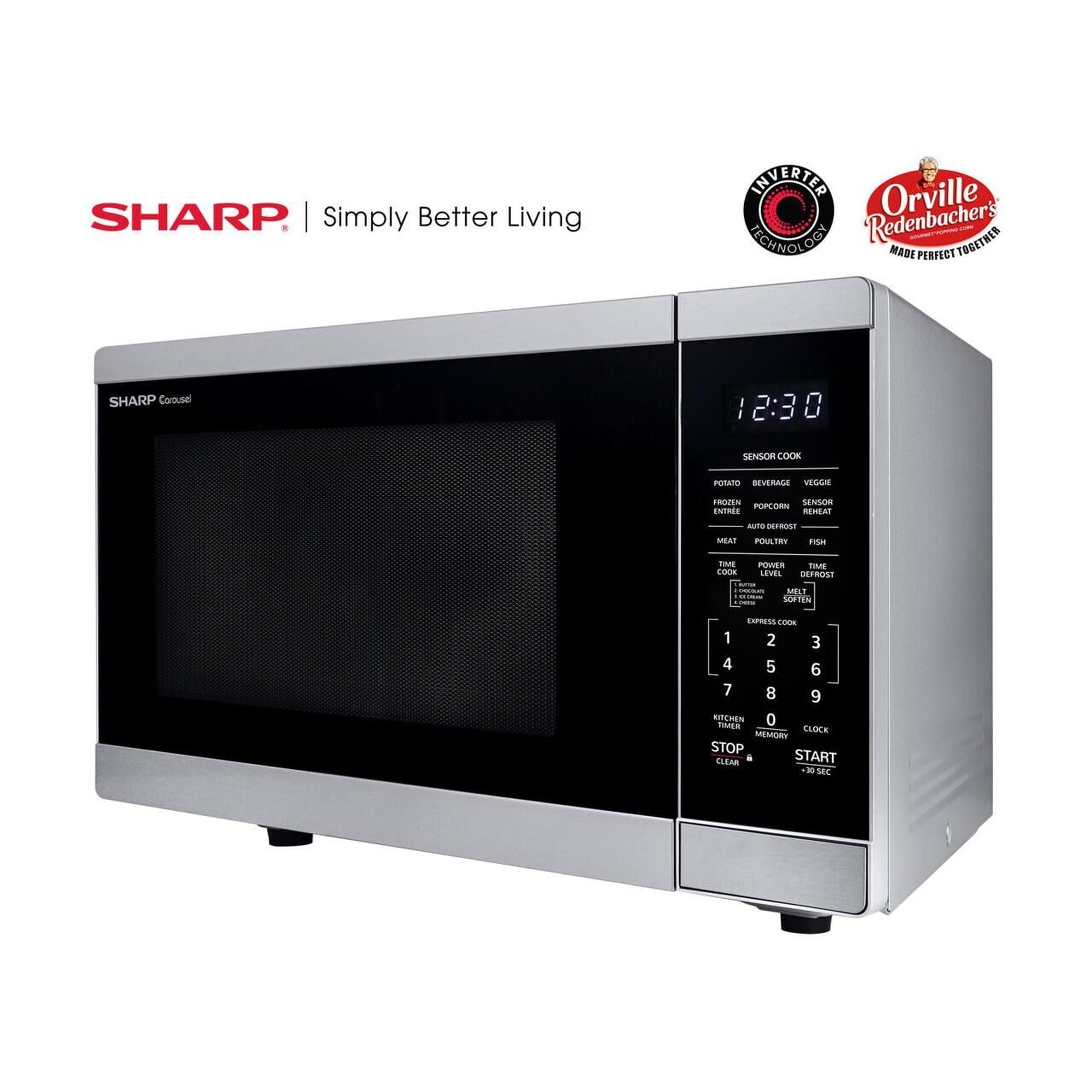 Sharp 1.4 Cu. ft. Stainless Steel Countertop Microwave Oven with Inverter Technology