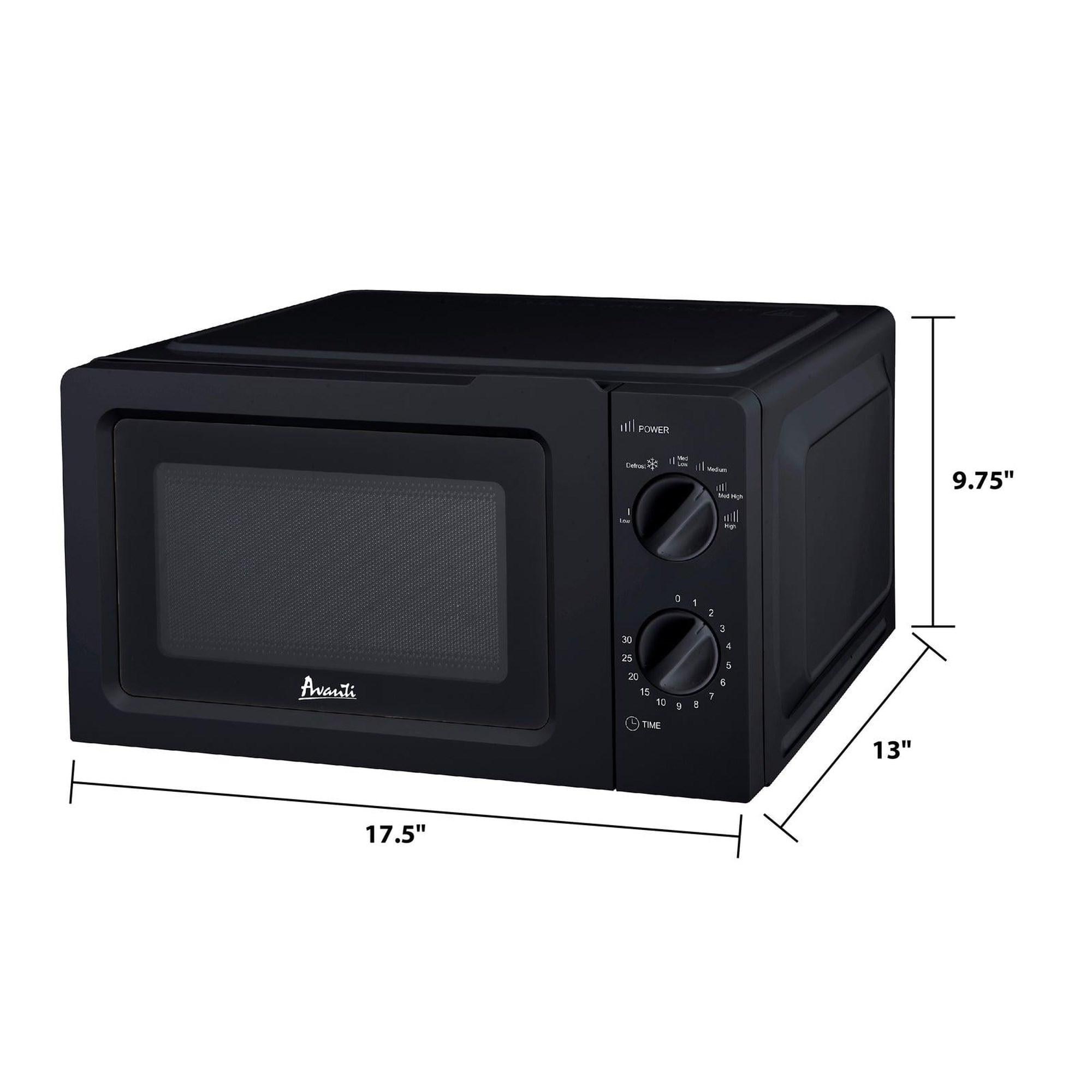 Avanti MO7103SST 0.7 Cubic Foot Capacity Microwave Oven - Black