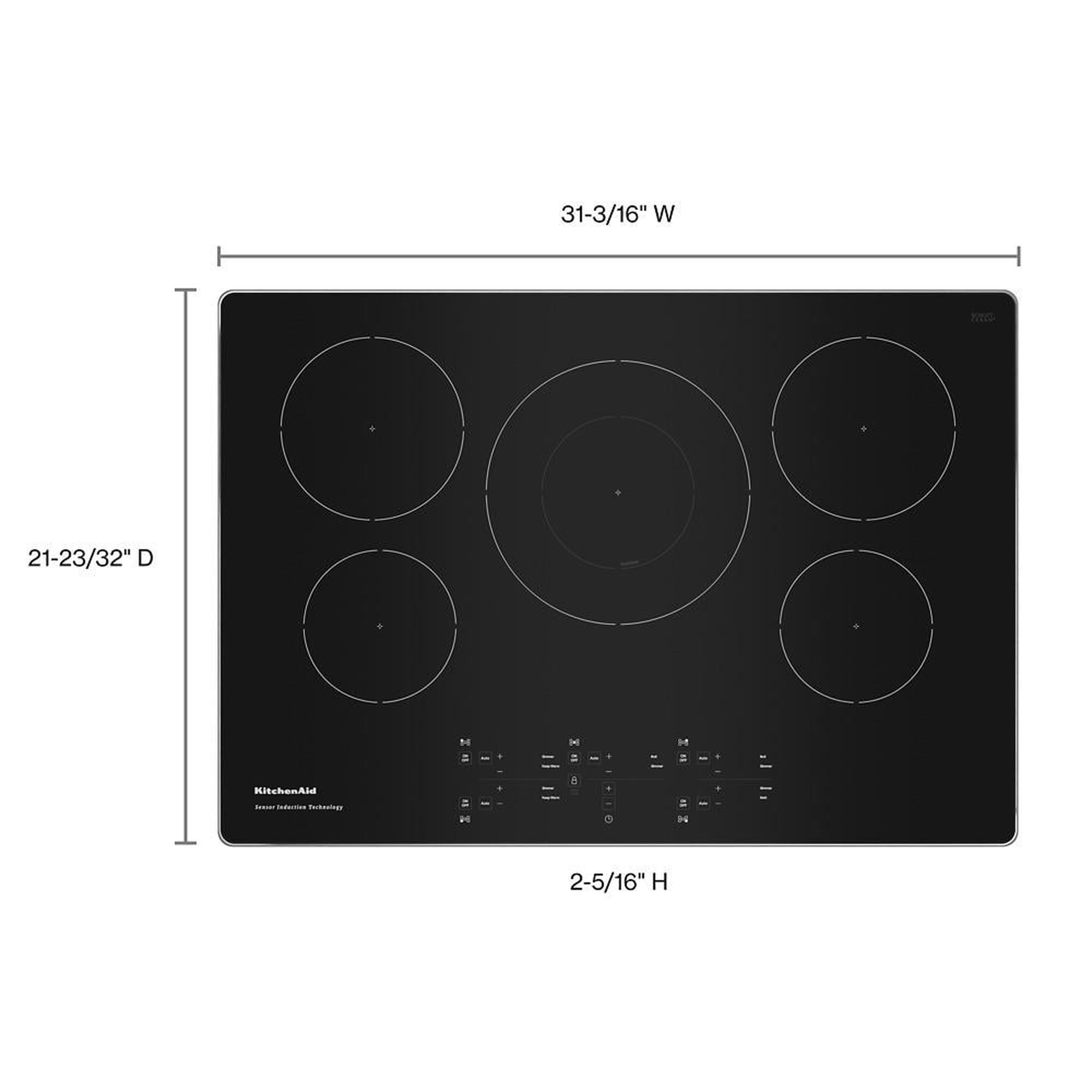 KitchenAid 30-Inch Electric Cooktop with 5 Elements - KCES950KBL