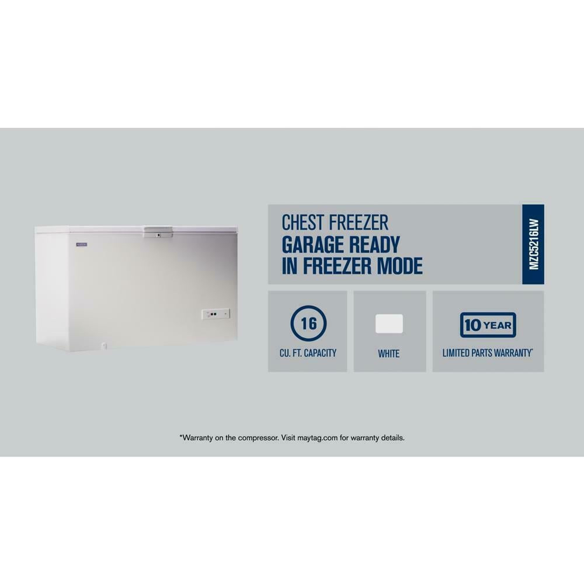 Maytag Freezers MZC5216LW Garage Ready In Freezer Mode Chest