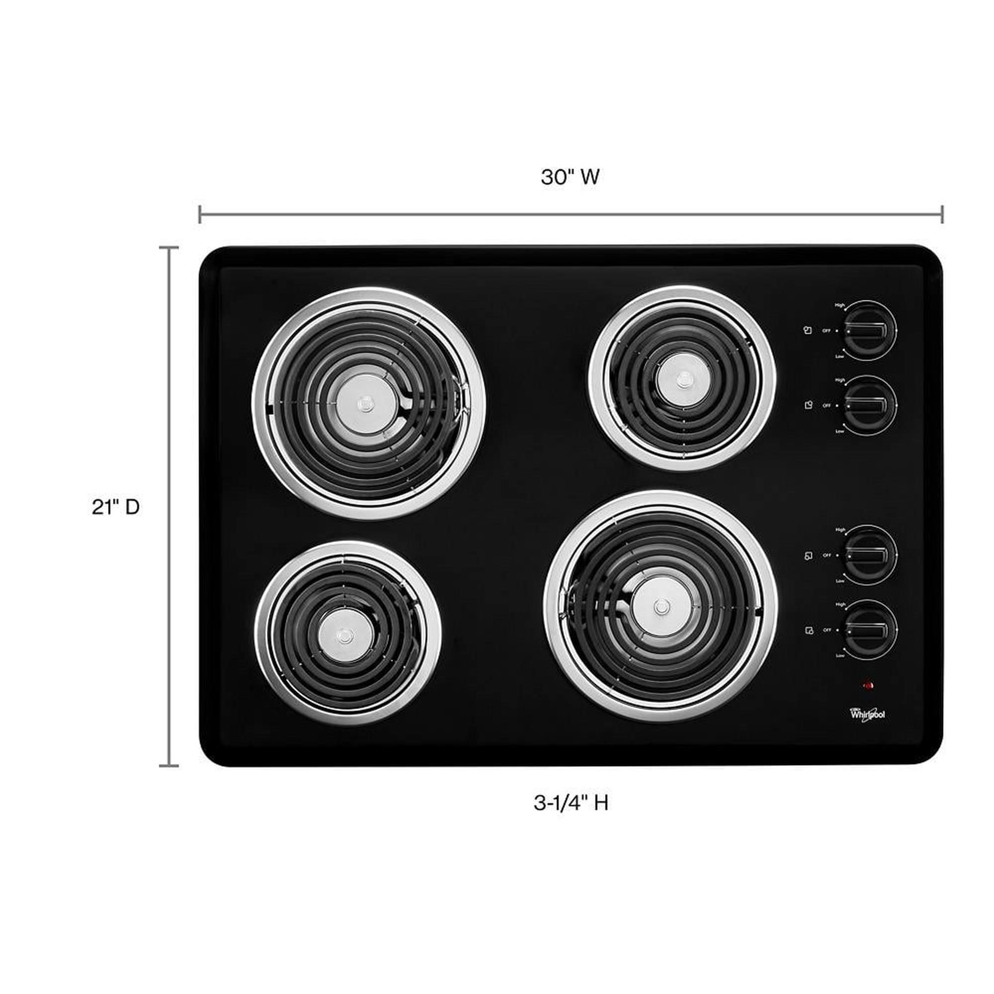 Whirlpool WCE55US0HB 30 Electric Cooktop - Black