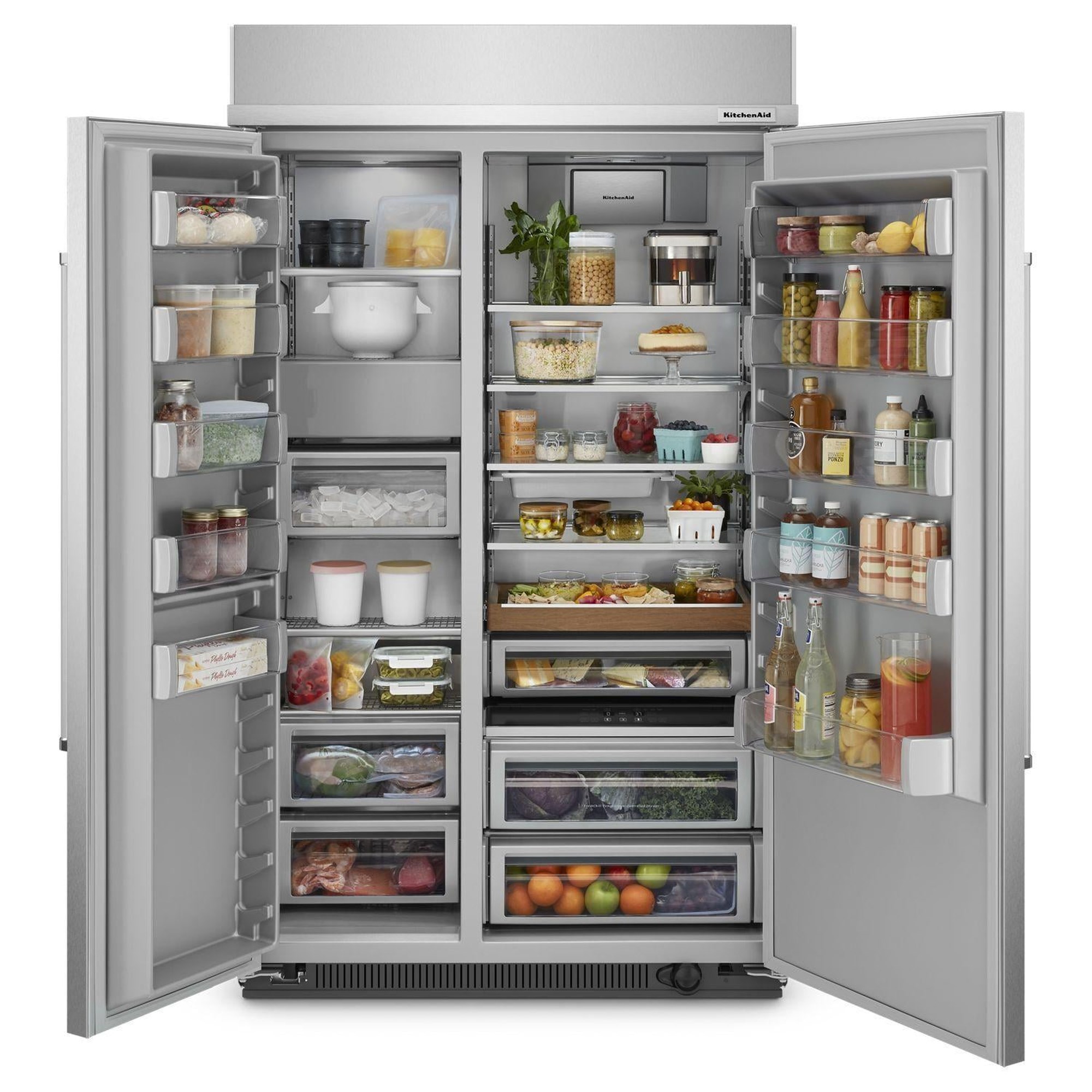 KitchenAid KBSN708MPS 30 Cu. Ft. 48 Built-In Side-by-Side Refrigerator  with PrintShield(TM) Finish, Simon's Furniture