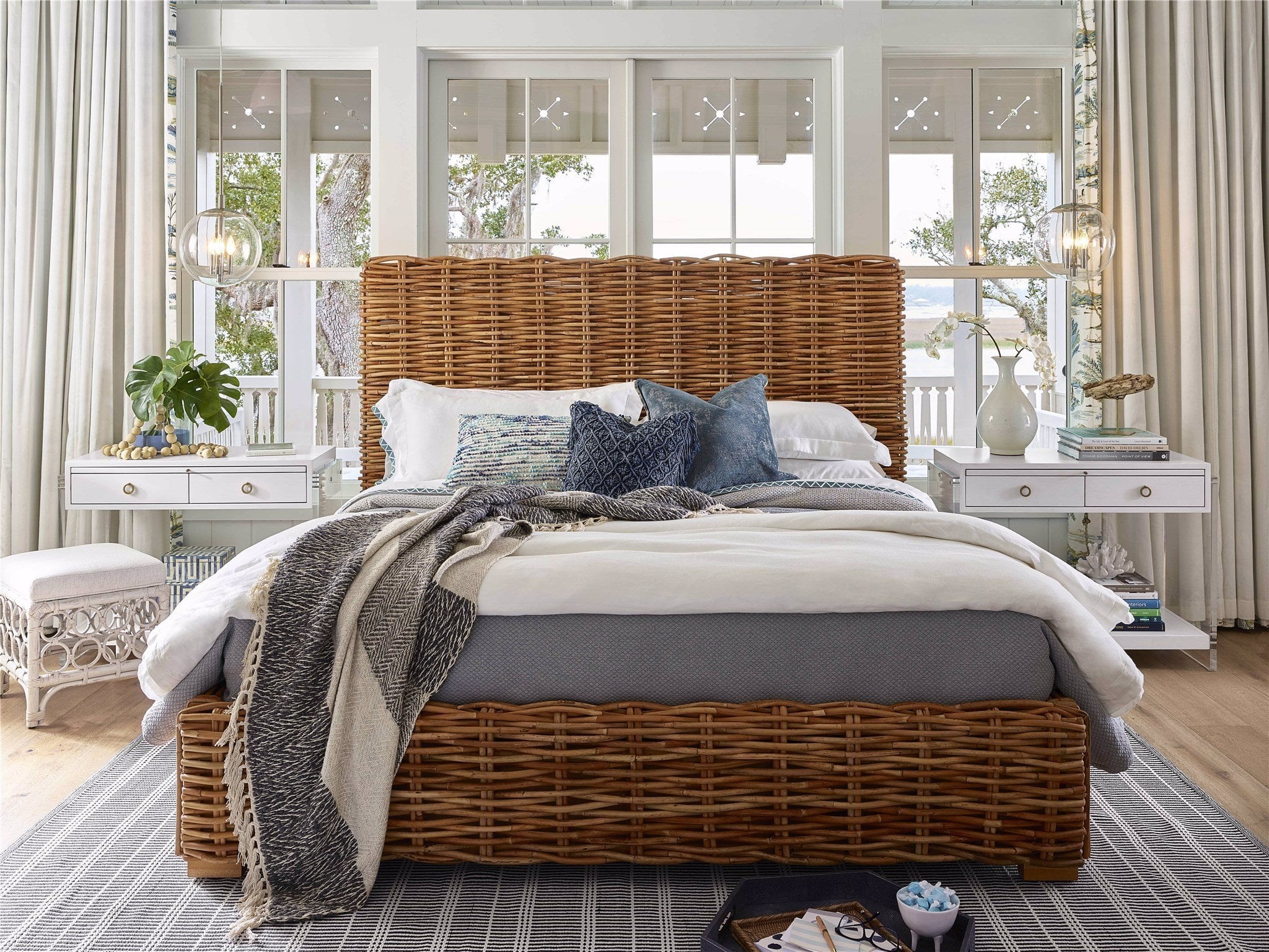 Rattan deals king bed