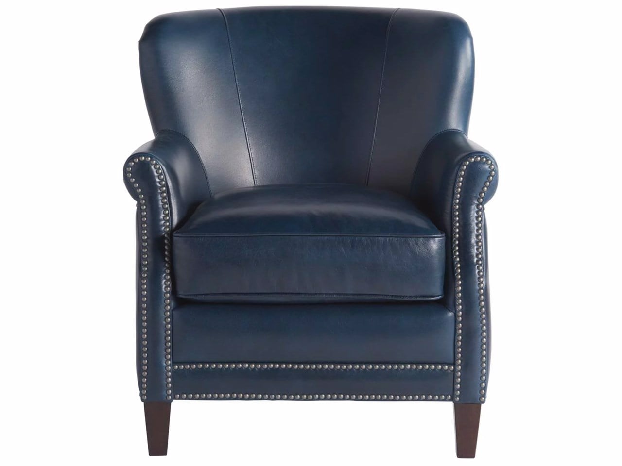 Navy blue outlet leather accent chair