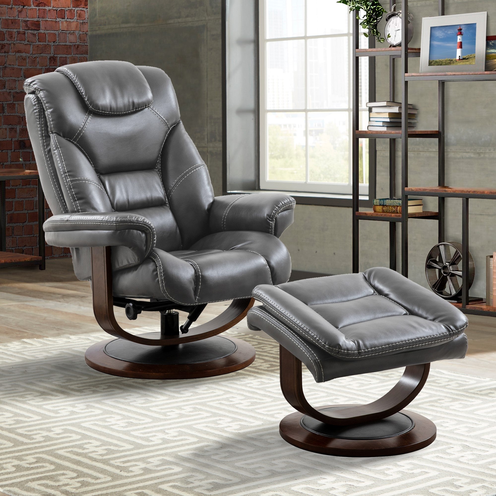 Manual swivel discount recliner with ottoman