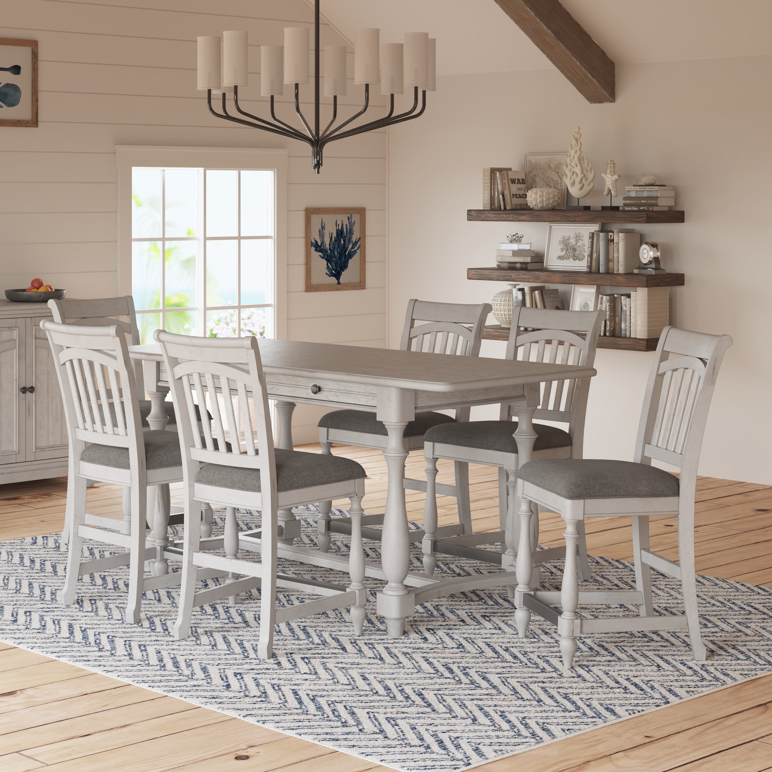 Coastal counter discount height dining sets