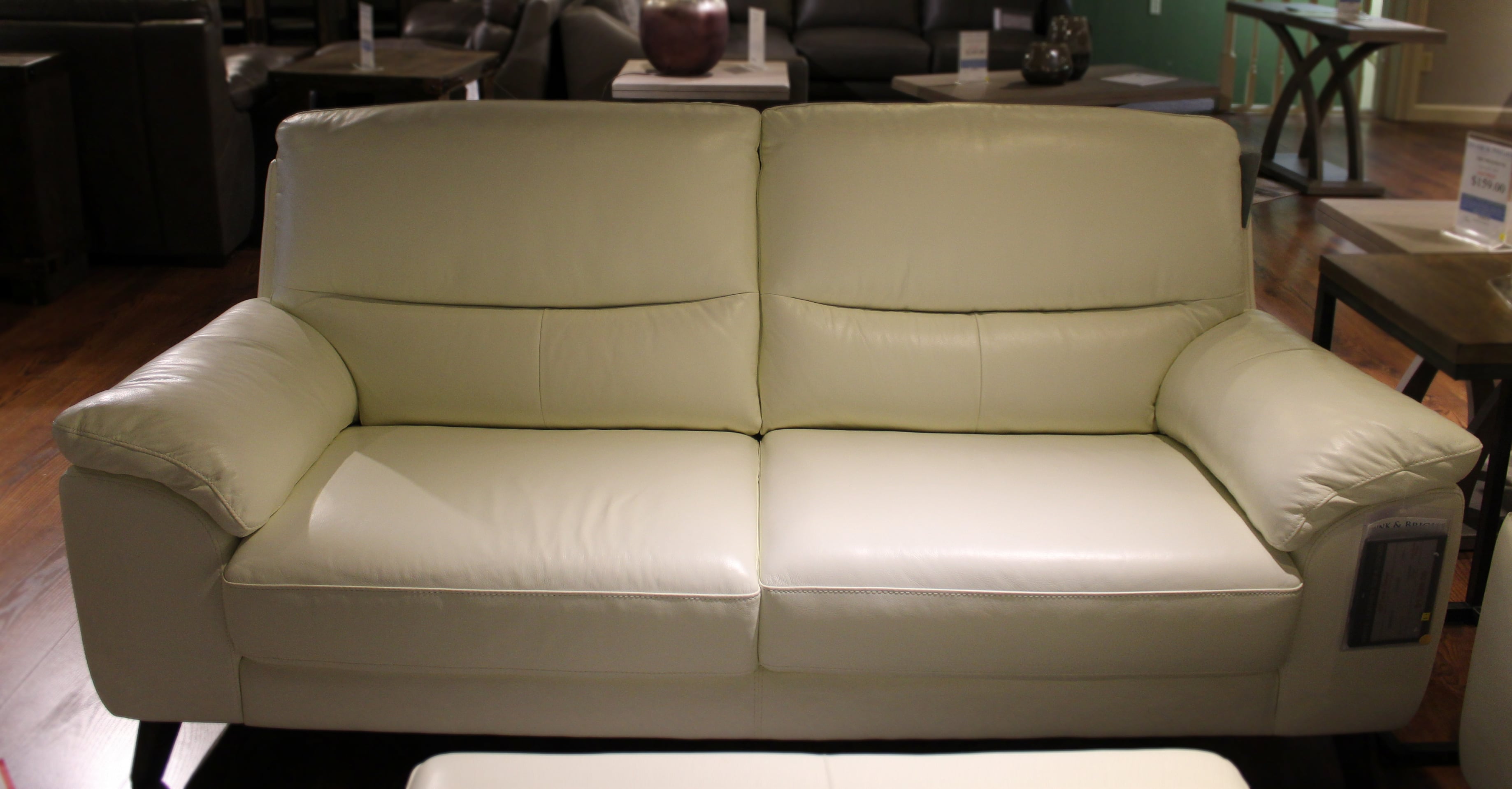 White leather 3 online seater sofa