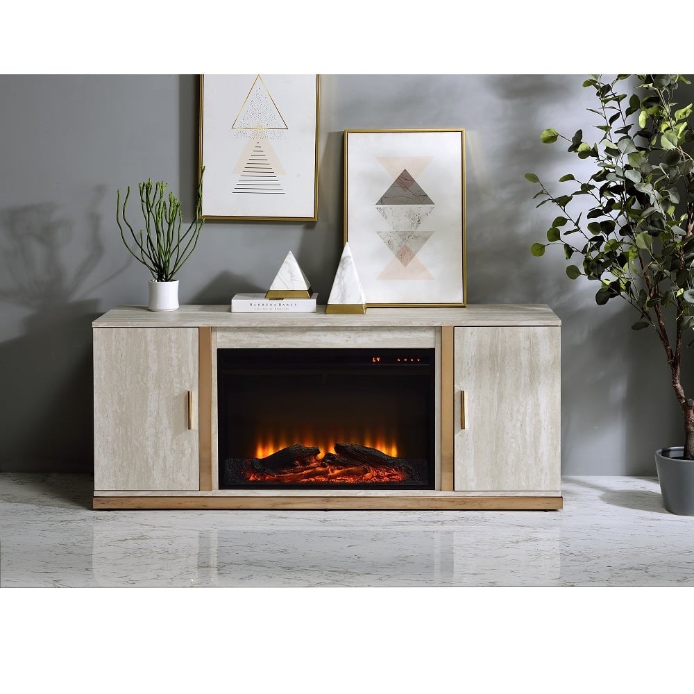 Vanna Console Table W/Fireplace