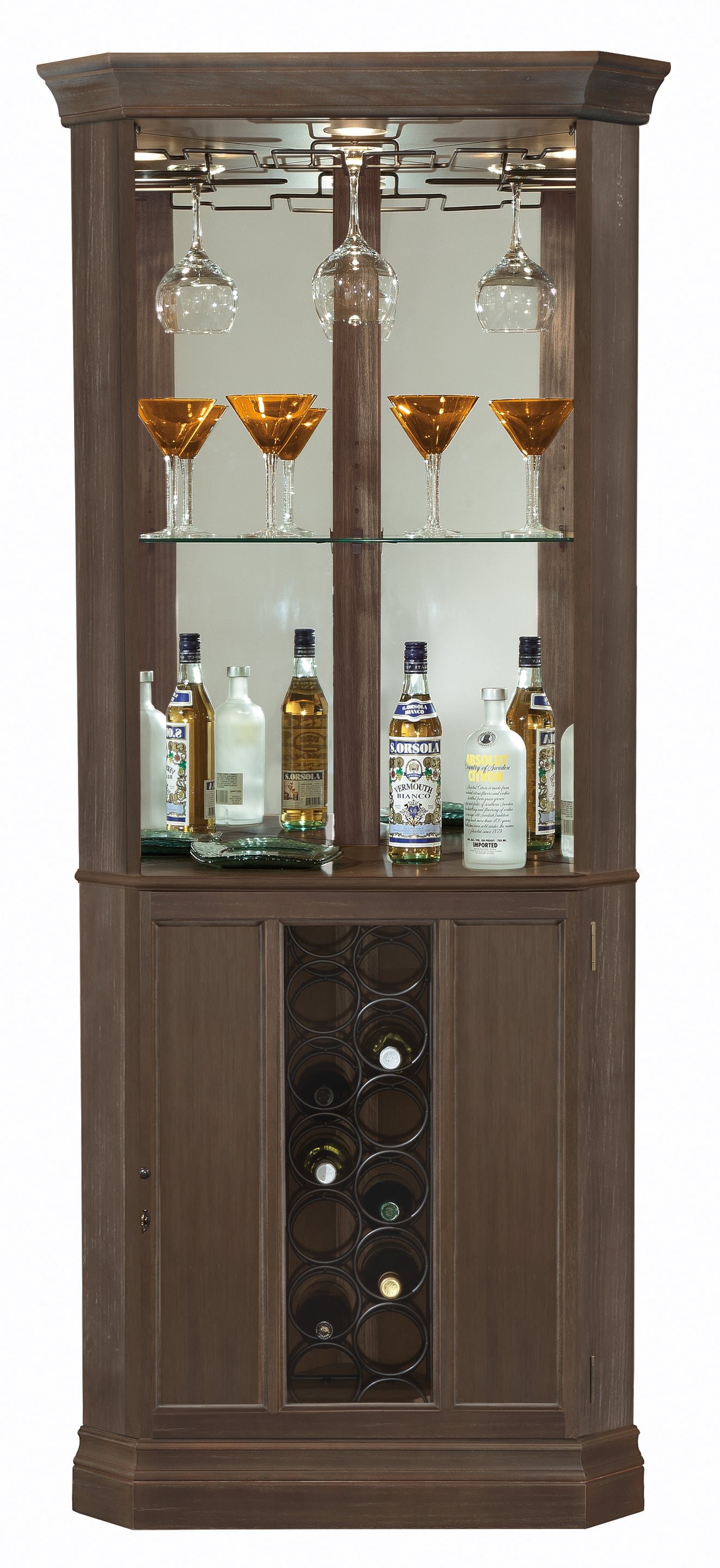 Howard Miller 690045 Piedmont Iv Corner Wine Cabinet