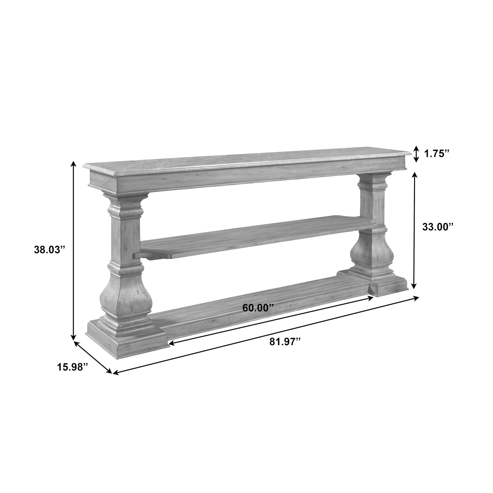 Pulaski Furniture Garrison Cove P330257 Traditional Stone Top Console