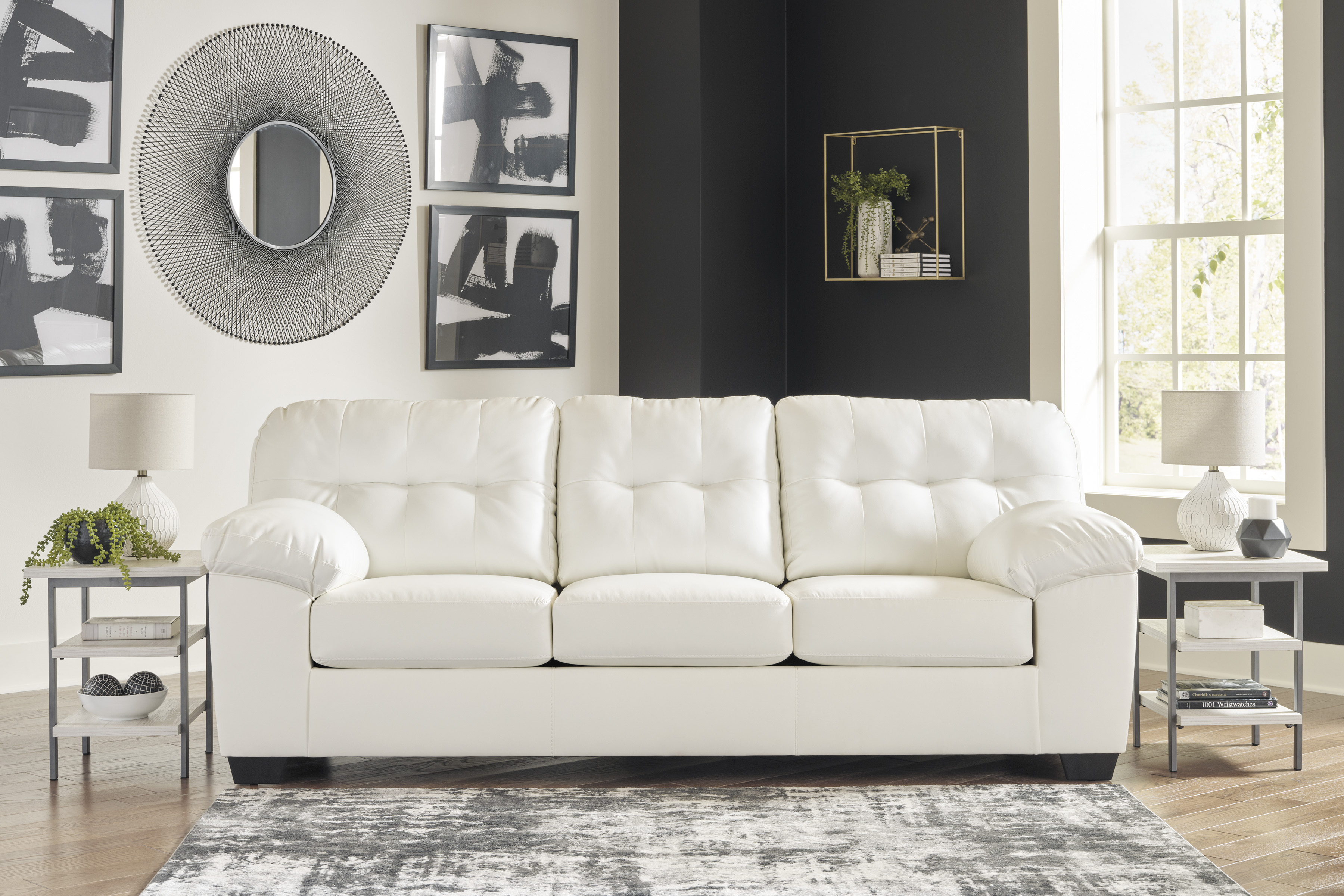 White leather sleeper clearance sofa