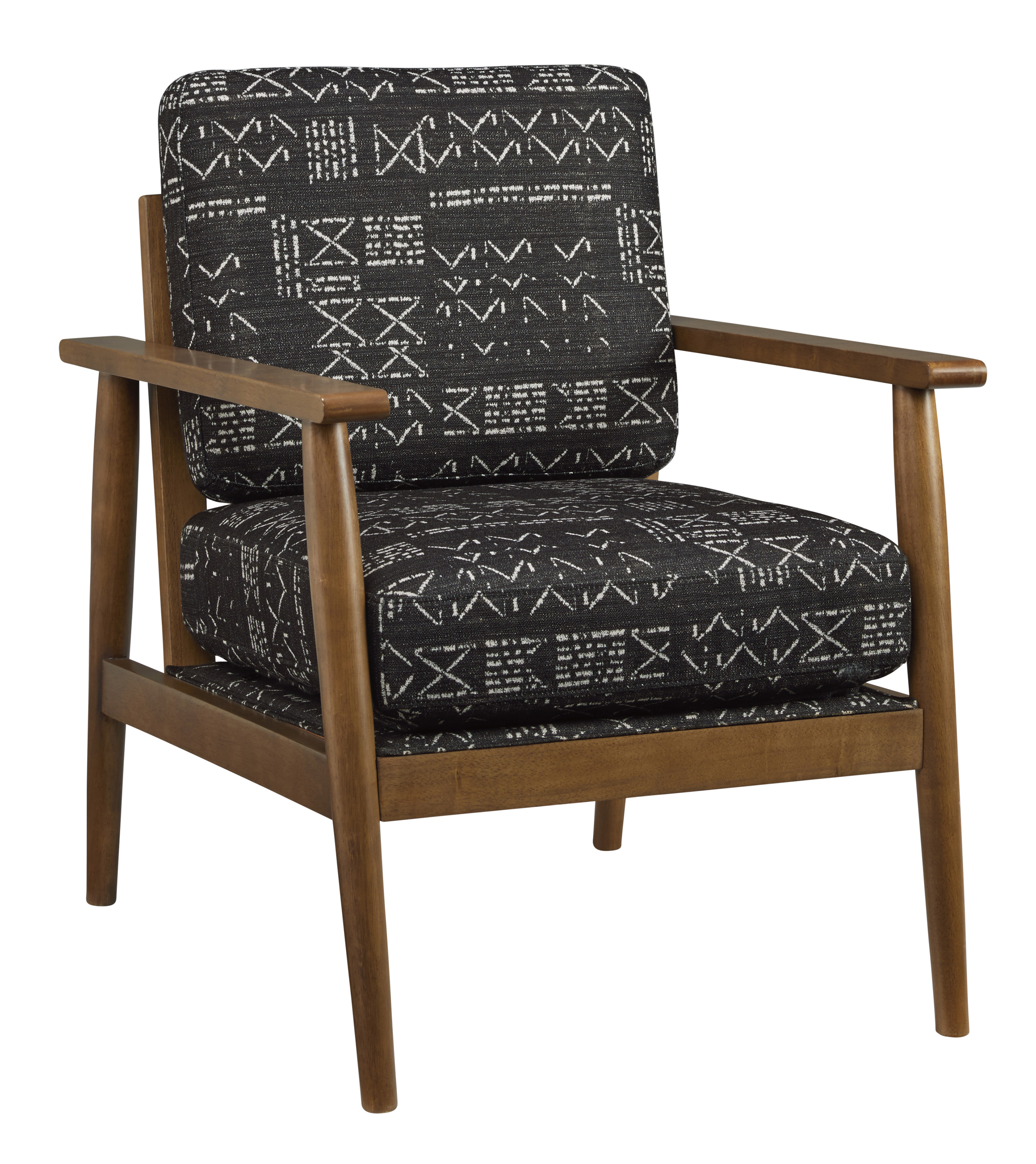 Wooden accent chair online with cushions