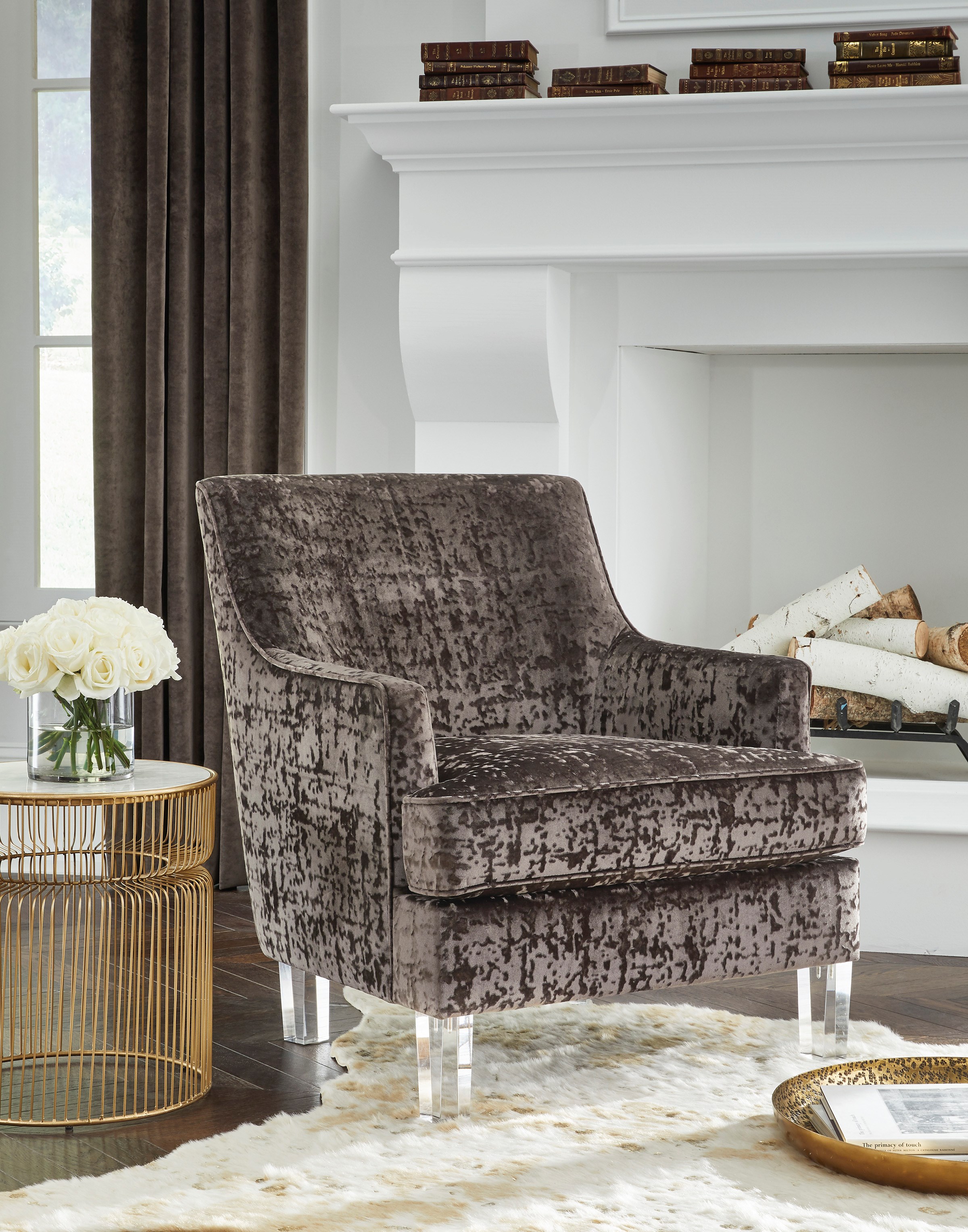 Crushed velvet accent chair new arrivals