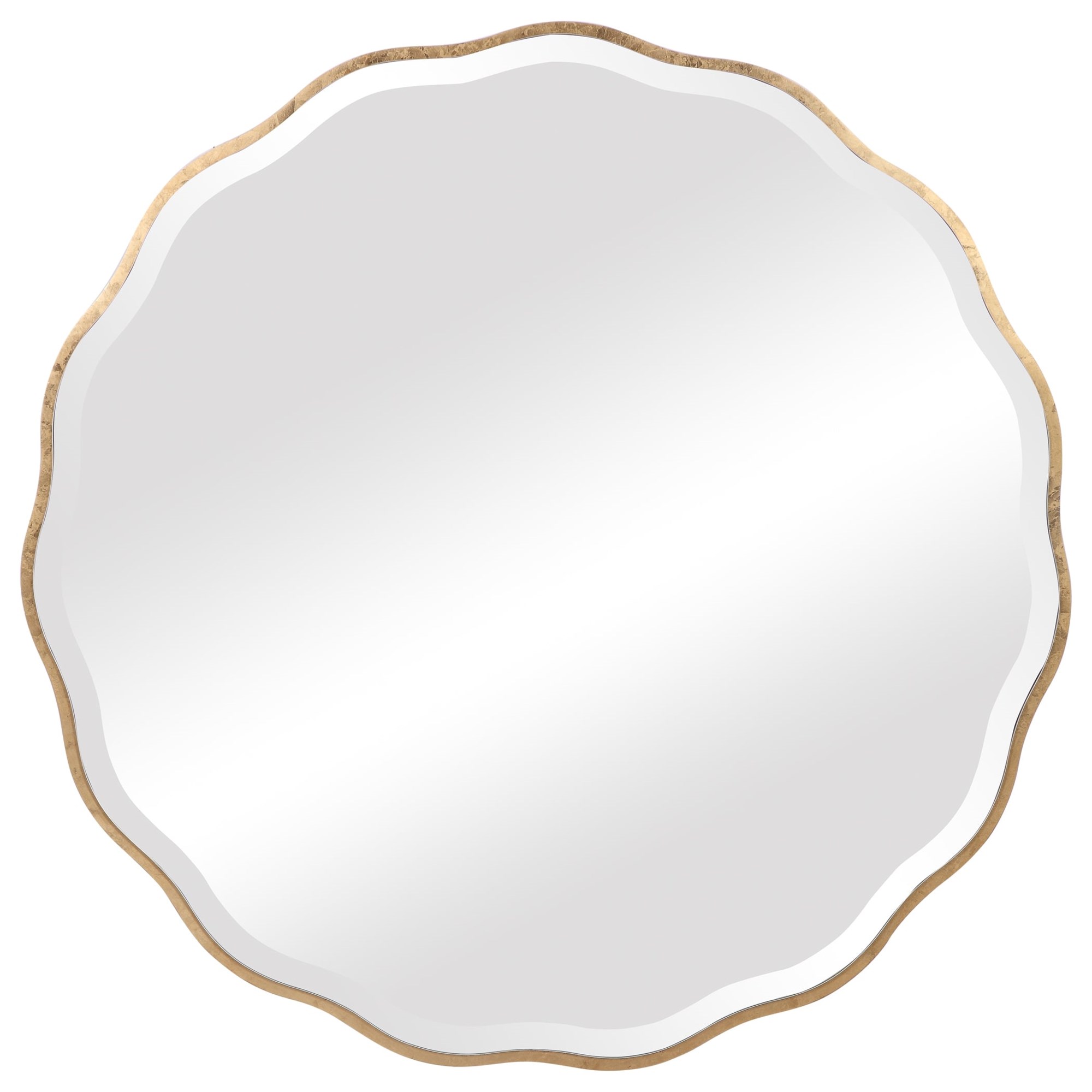 Atlantic Scalloped Silver Round Mirror