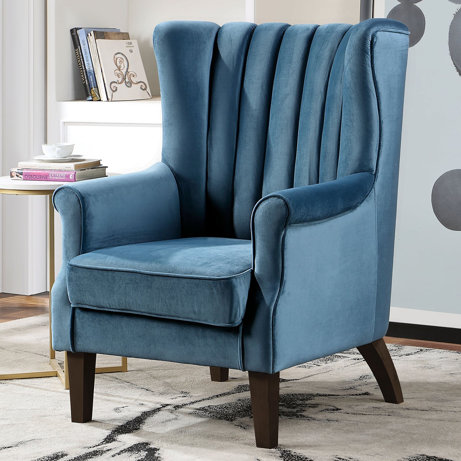 Teal leather accent chair hot sale