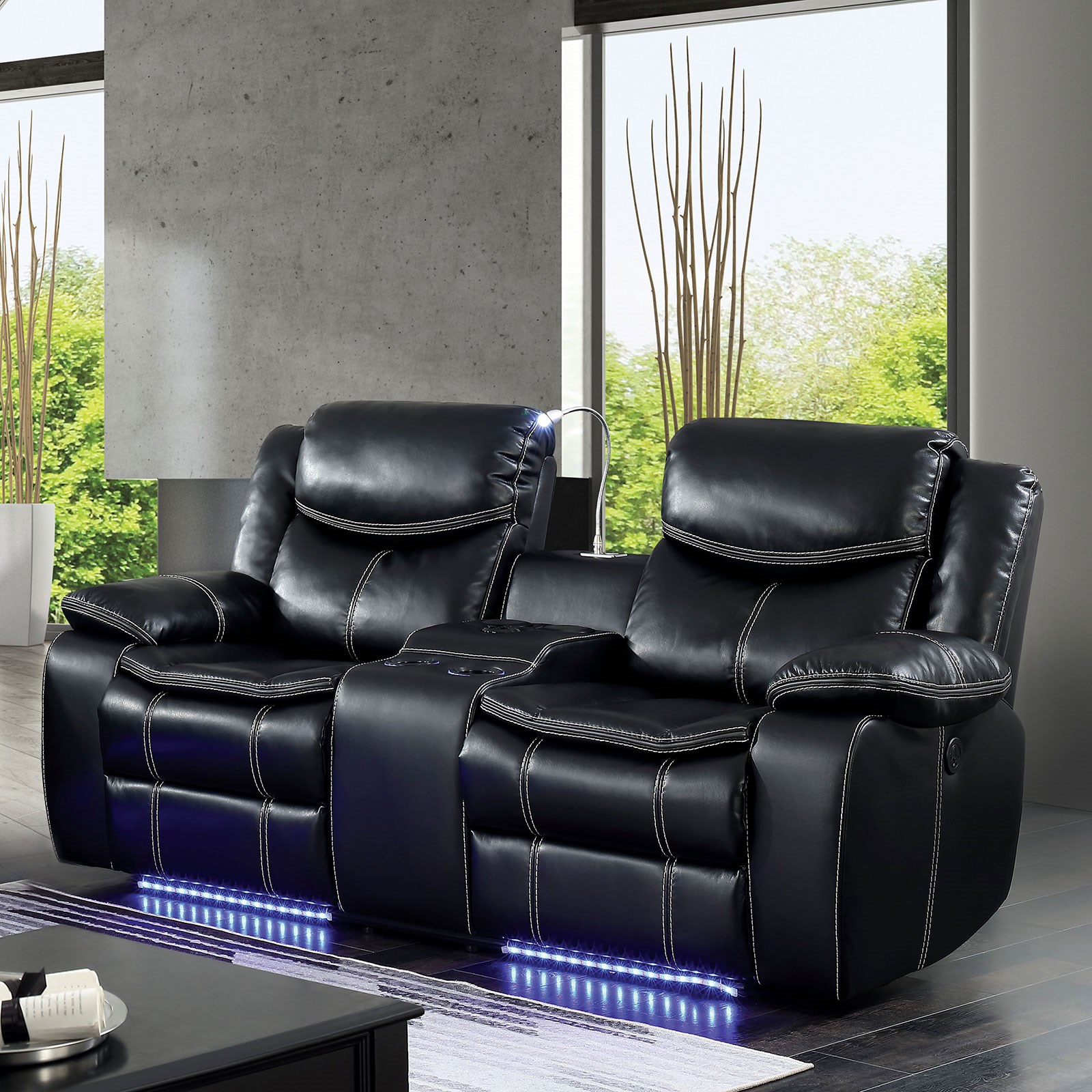 Led reclining deals sofa