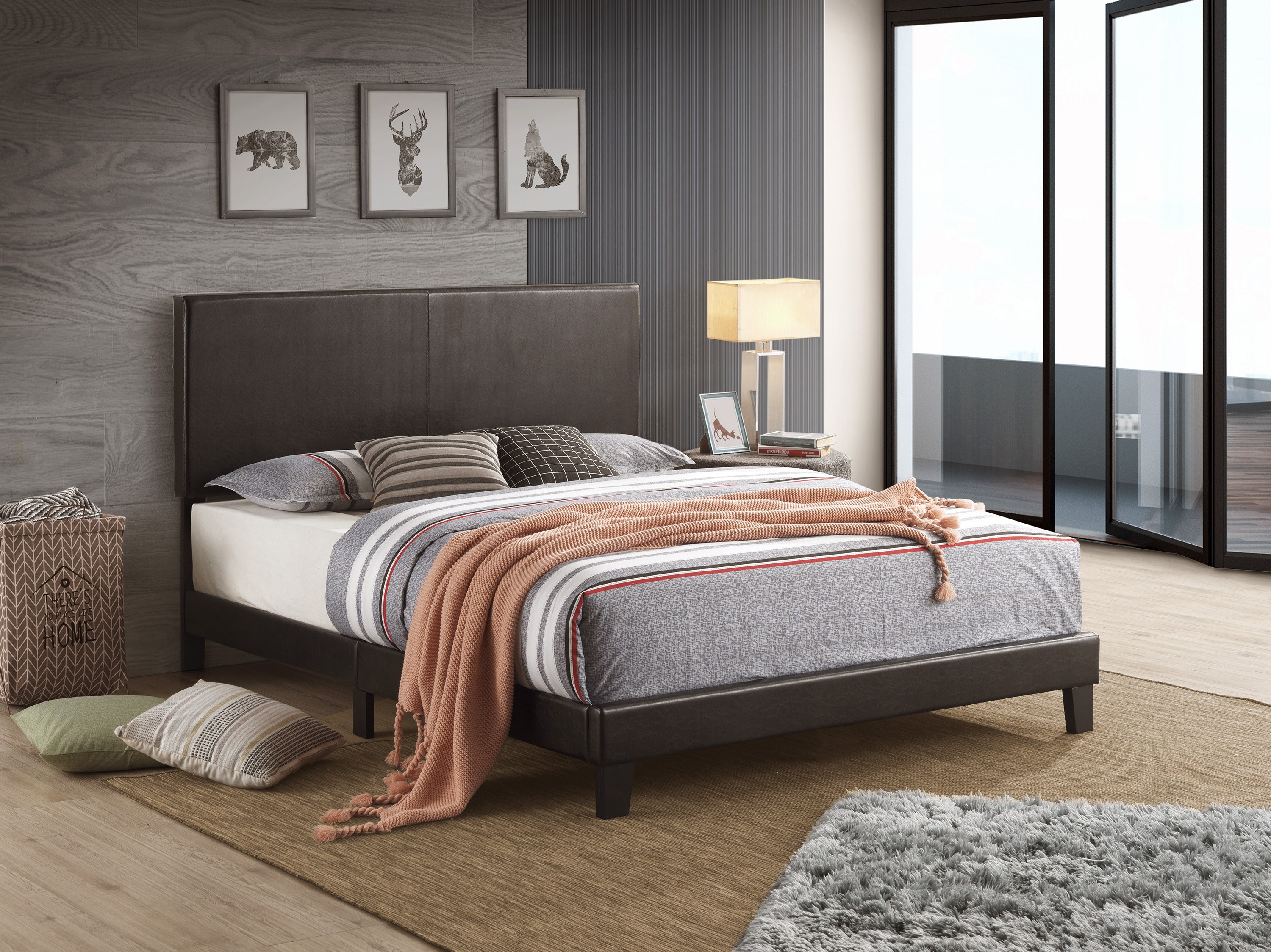 Crown Mark Yates 5281PU-Q Queen Platform Bed with Adjustable Headboard |  Wayside Furniture u0026 Mattress | Bed - Headboard u0026 Footboard