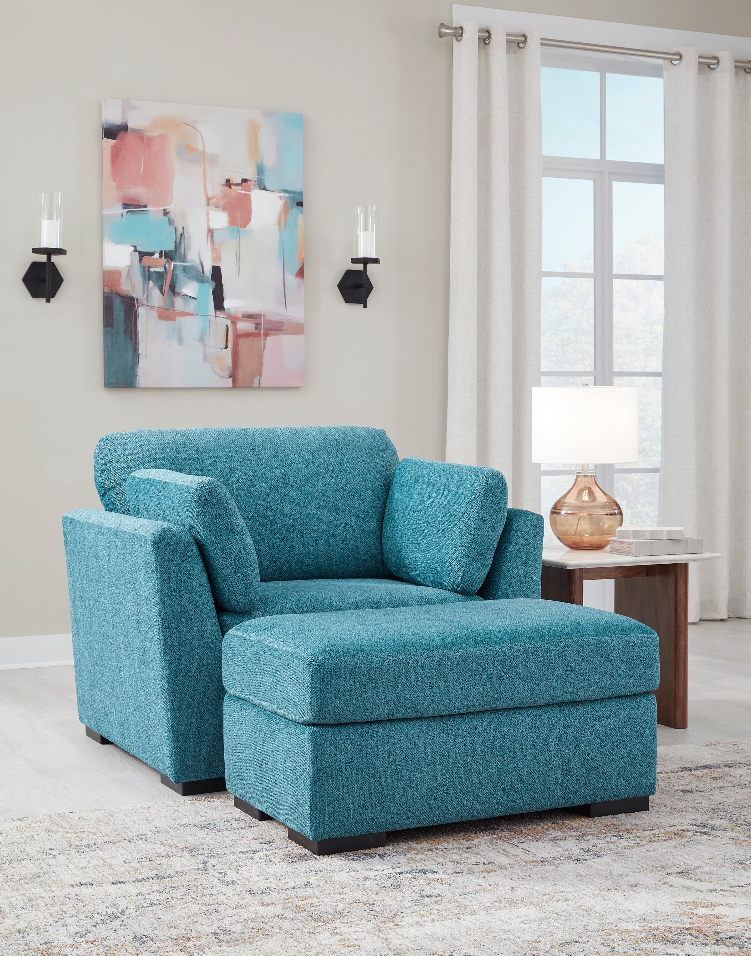 Oversized chair discount and ottoman slipcover