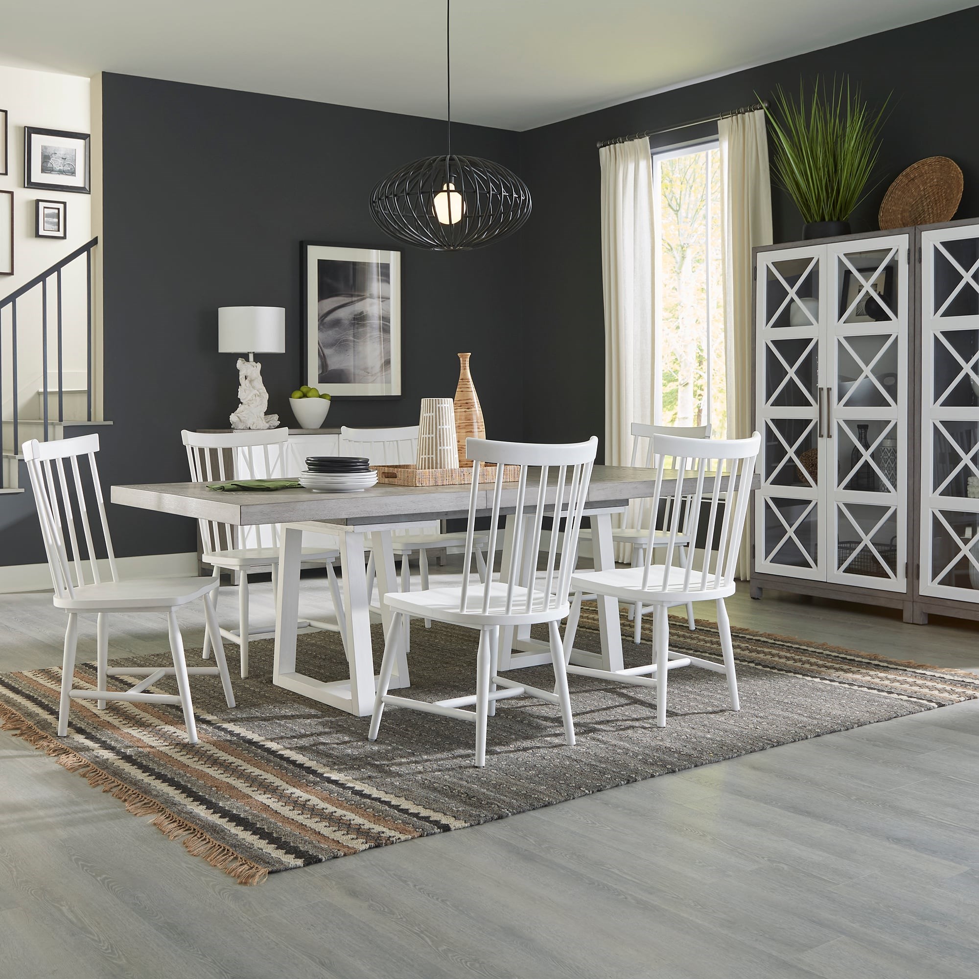 White farmhouse discount dining room chairs