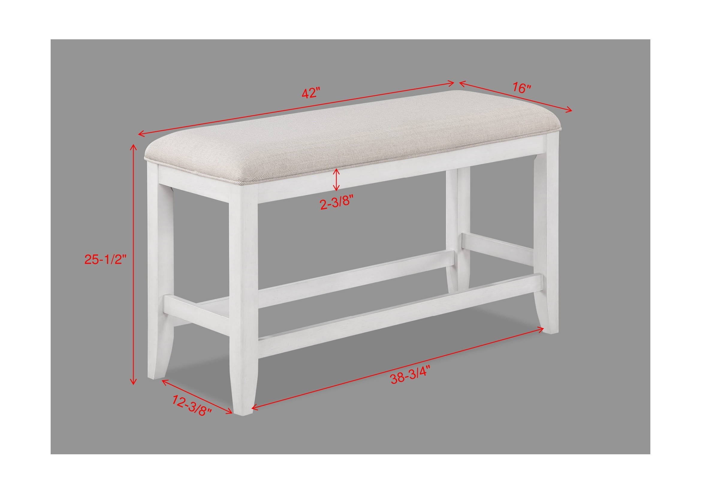 Farmhouse counter store height bench