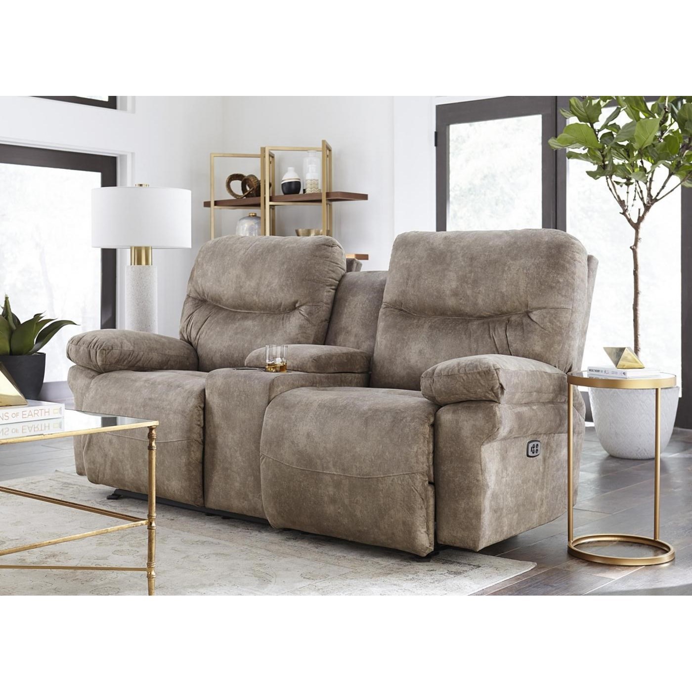 Rocker recliner discount loveseat with console