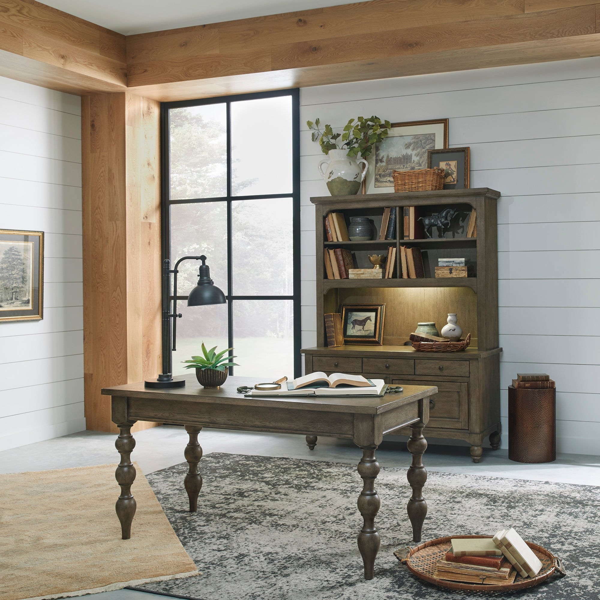 Farmhouse desk clearance hutch