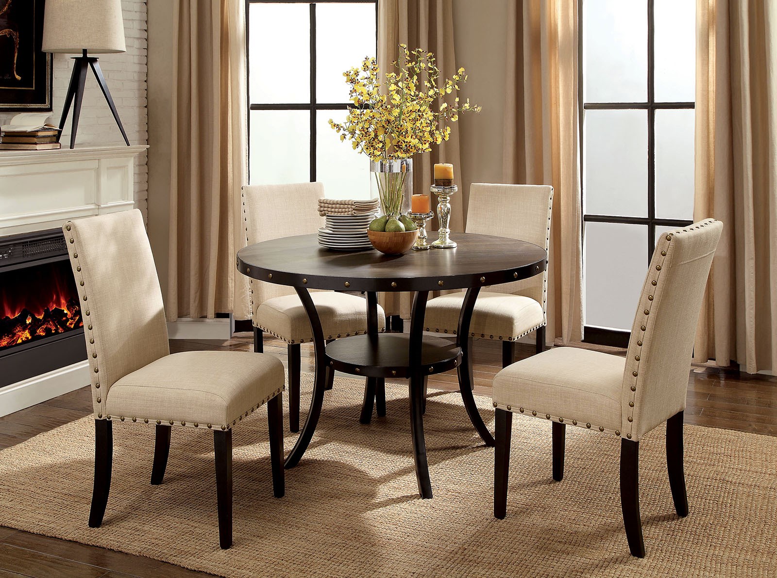 Formal round dining clearance table