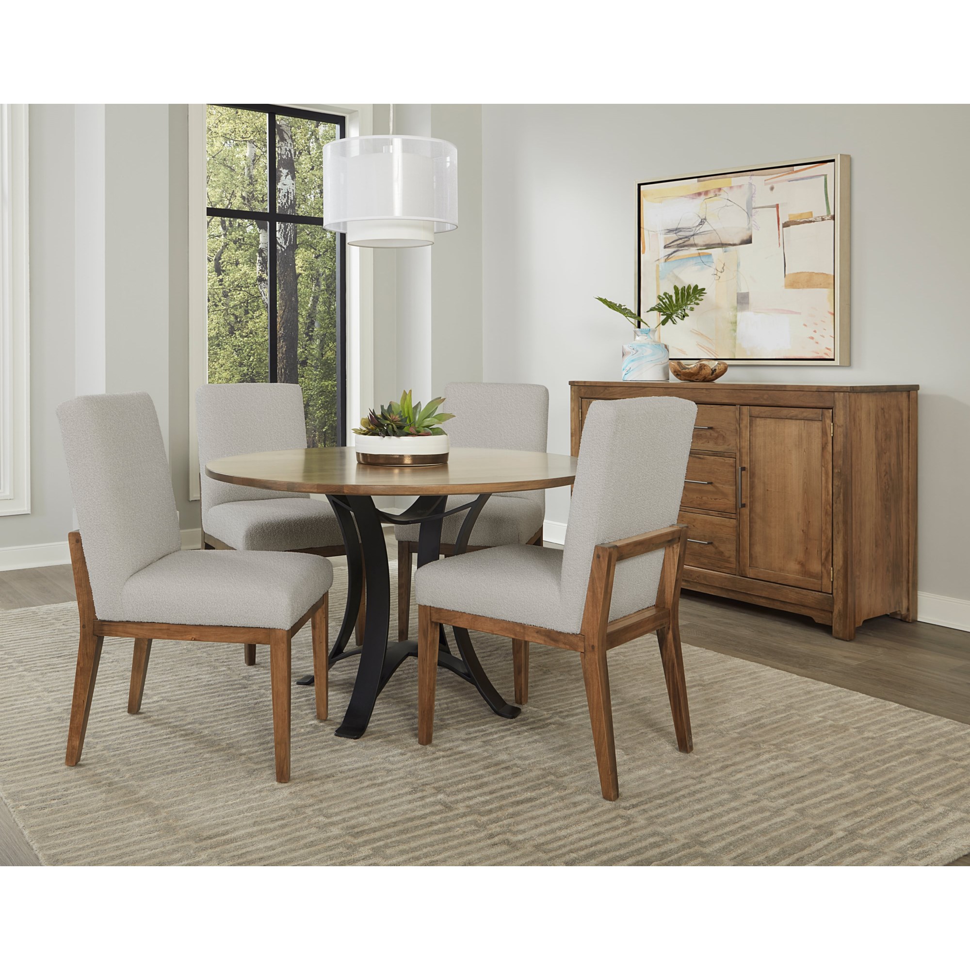 Upholstered Furniture Side - Side Squirrel Vaughan Medium 151-030B Brown Chair | Bassett Chair Cherry Crafted Chairs - Contemporary Dining | Dining