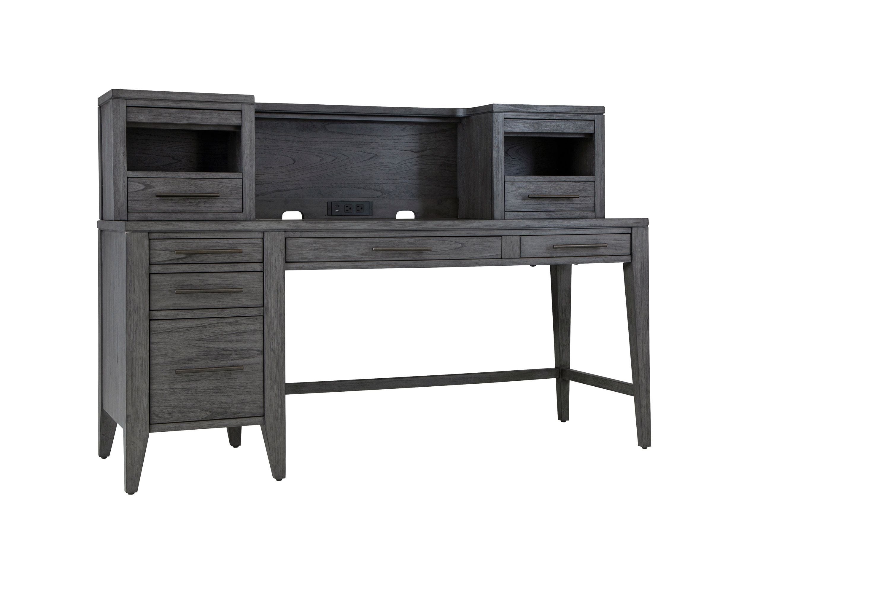 Aspenhome Preston I597-307 Contemporary Single Pedestal Desk With Dual ...