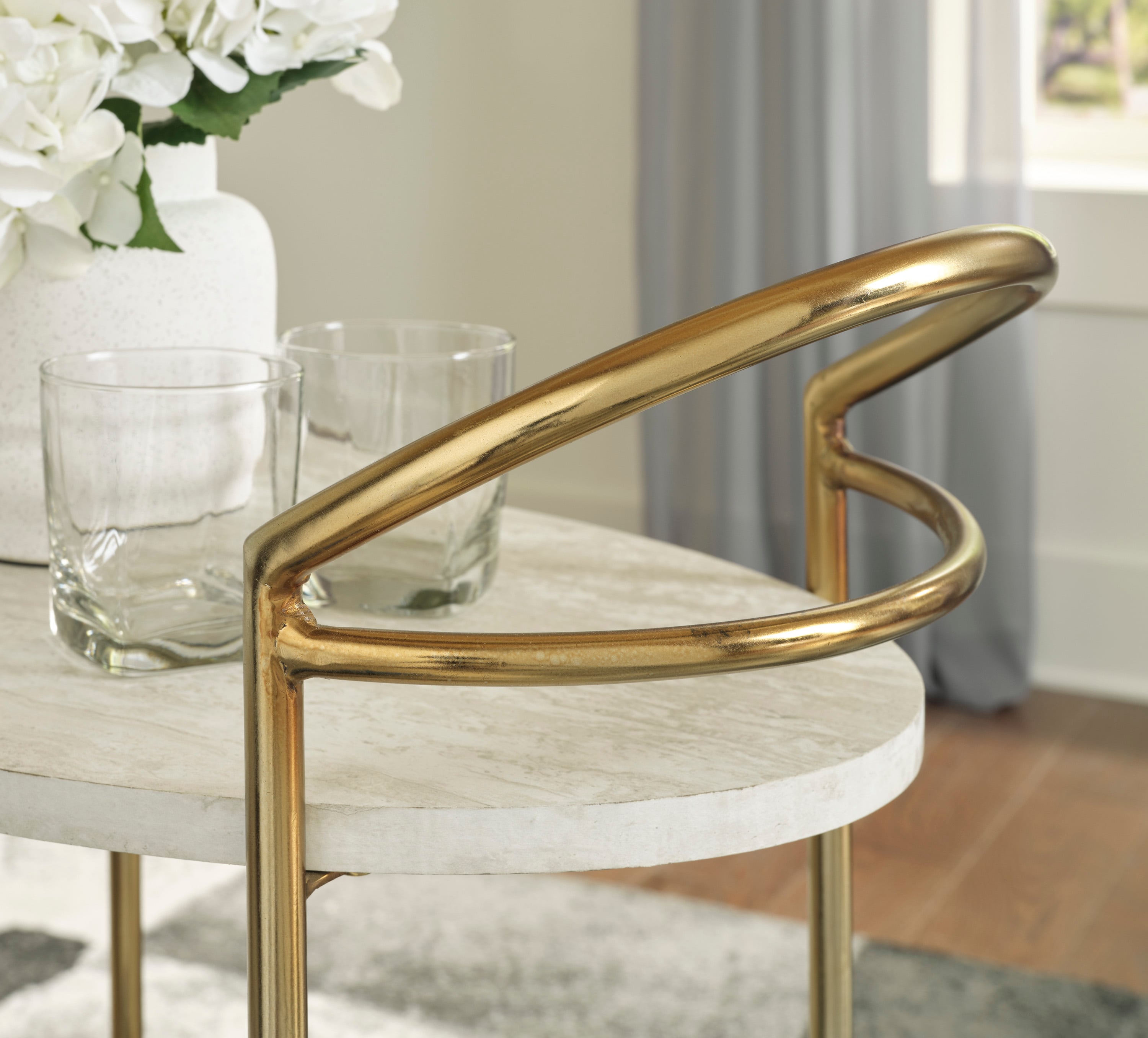 Tarica - Cream/gold Finish outlets - Bar Cart