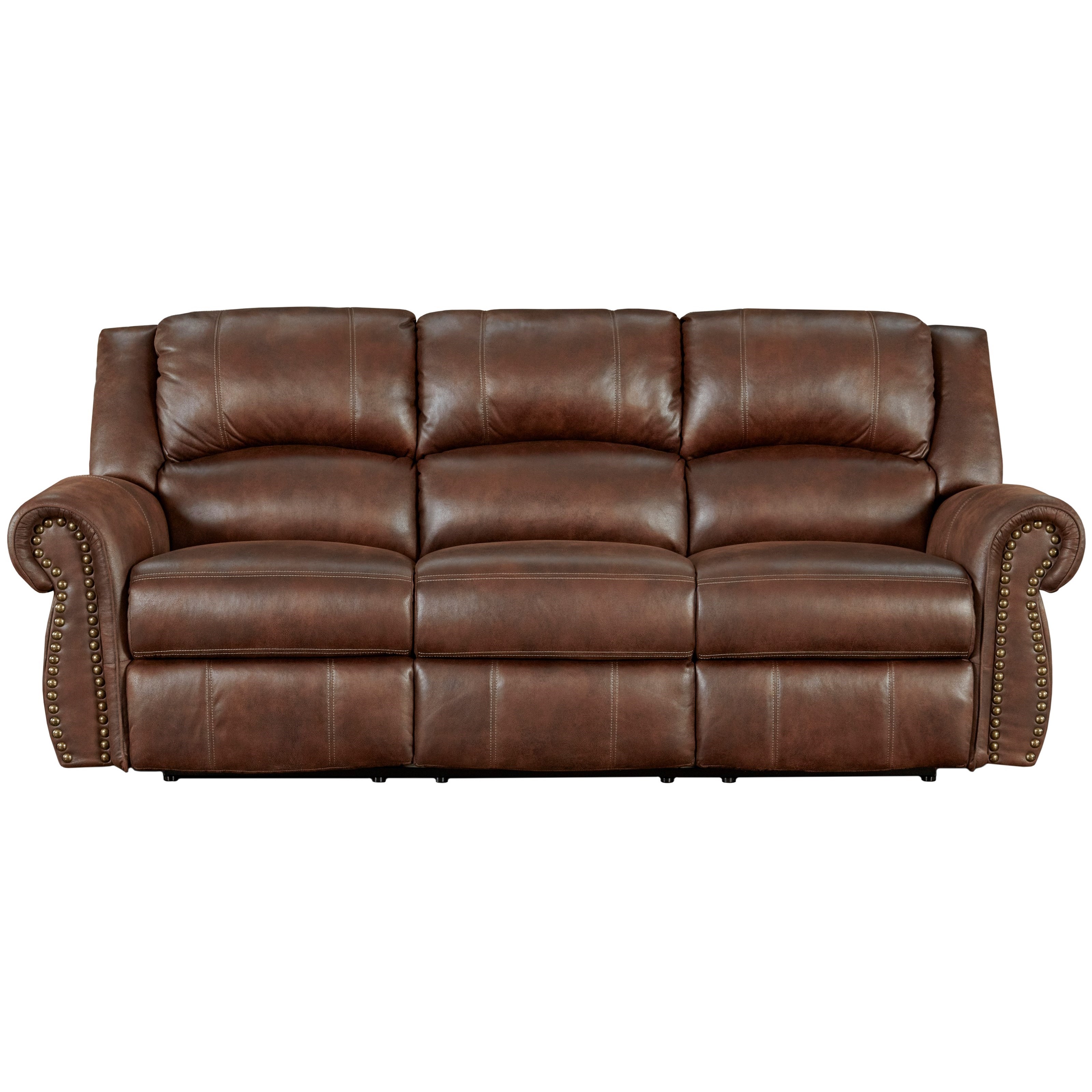 Reclining sofa with nailhead trim discount