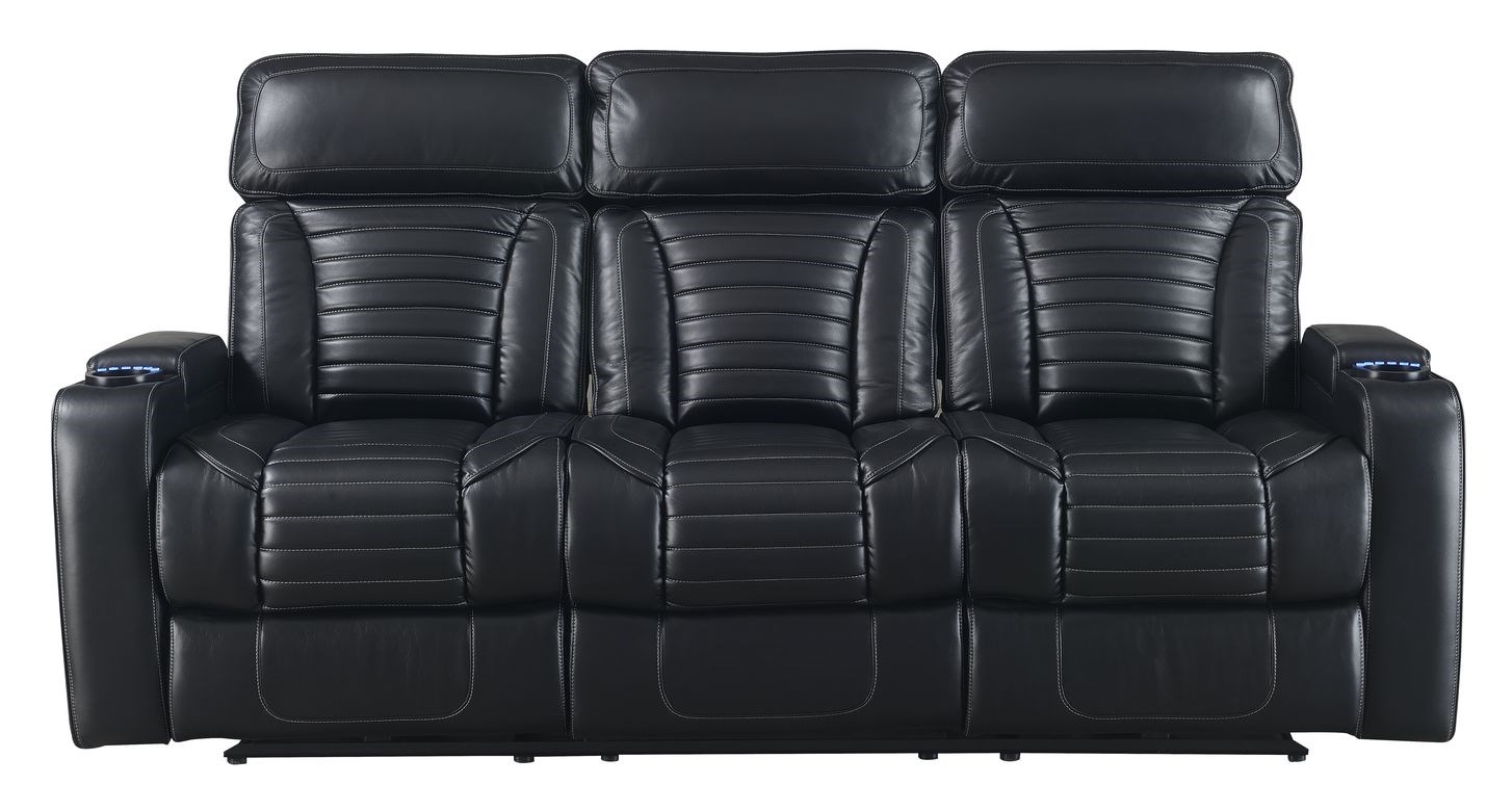 Lavon Dual Power Leatherette Reclining Sofa