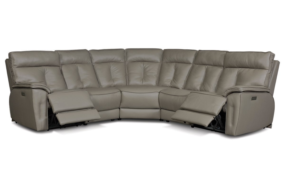 Kuka paisley leather power reclining sectional sofa with power headrests new arrivals